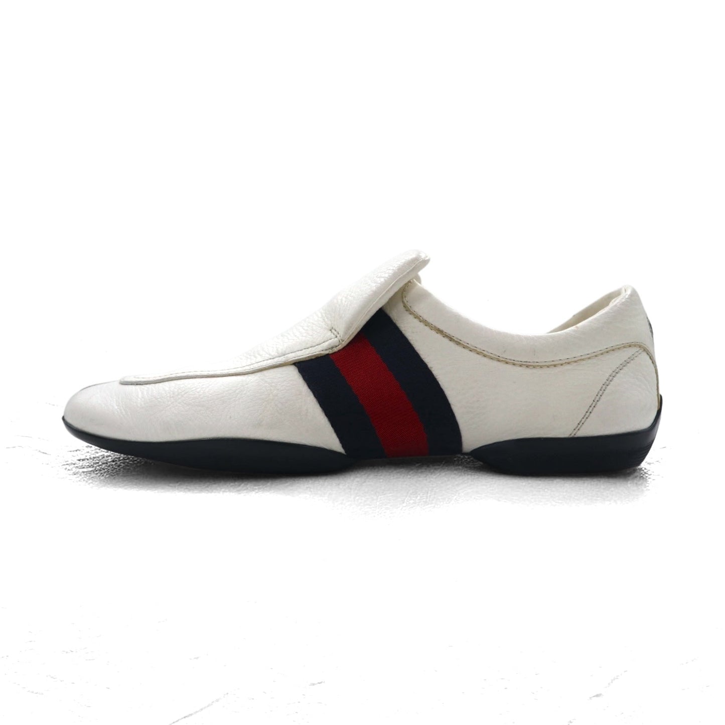GUCCI イタリア製 シェリーライン ドライビングシューズ スリッポン スニーカー 28cm ホワイト レザー 108445