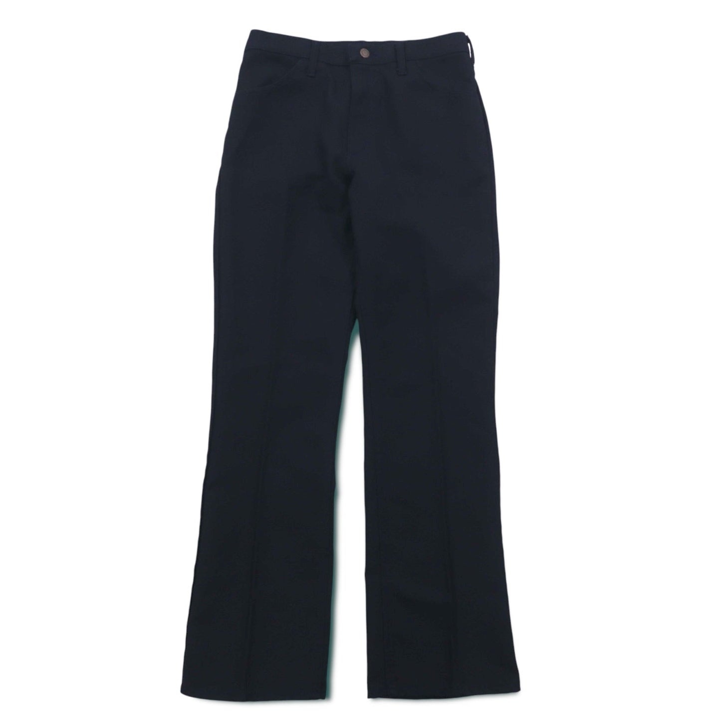 Wrangler USA製 70年代 ランチャー ドレス ブーツカット パンツ M ネイビー センタープレス 42TALONジップ 82682NV