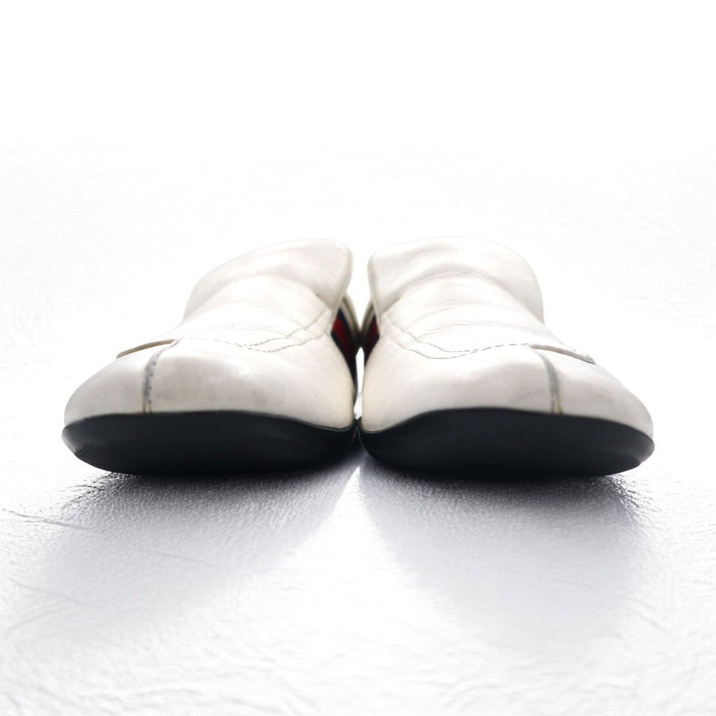 GUCCI イタリア製 シェリーライン ドライビングシューズ スリッポン スニーカー 28cm ホワイト レザー 108445