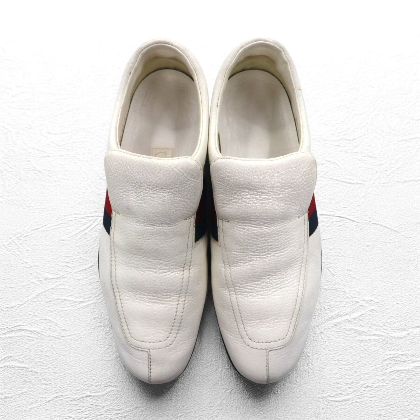 GUCCI イタリア製 シェリーライン ドライビングシューズ スリッポン スニーカー 28cm ホワイト レザー 108445