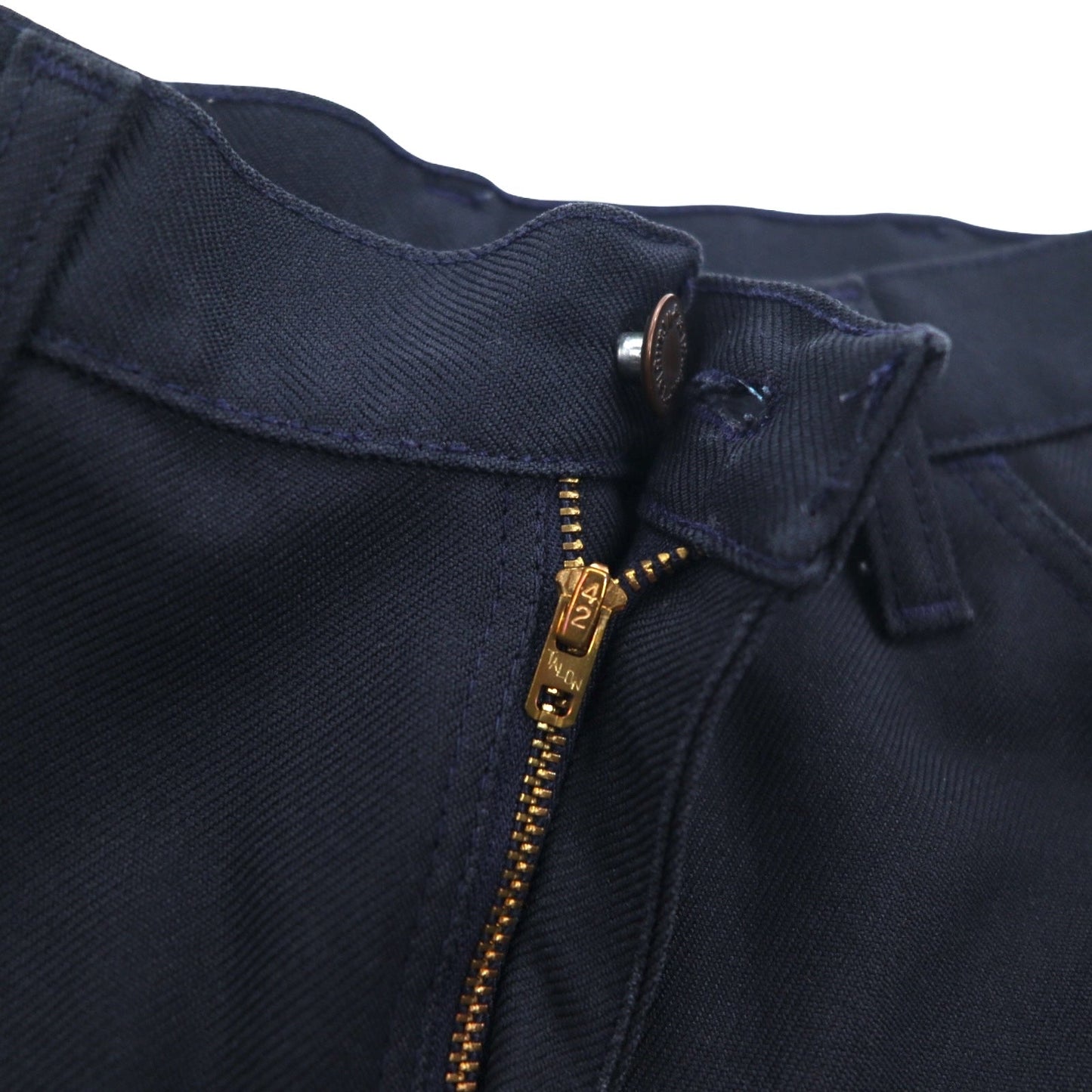 Wrangler USA製 70年代 ランチャー ドレス ブーツカット パンツ M ネイビー センタープレス 42TALONジップ 82682NV