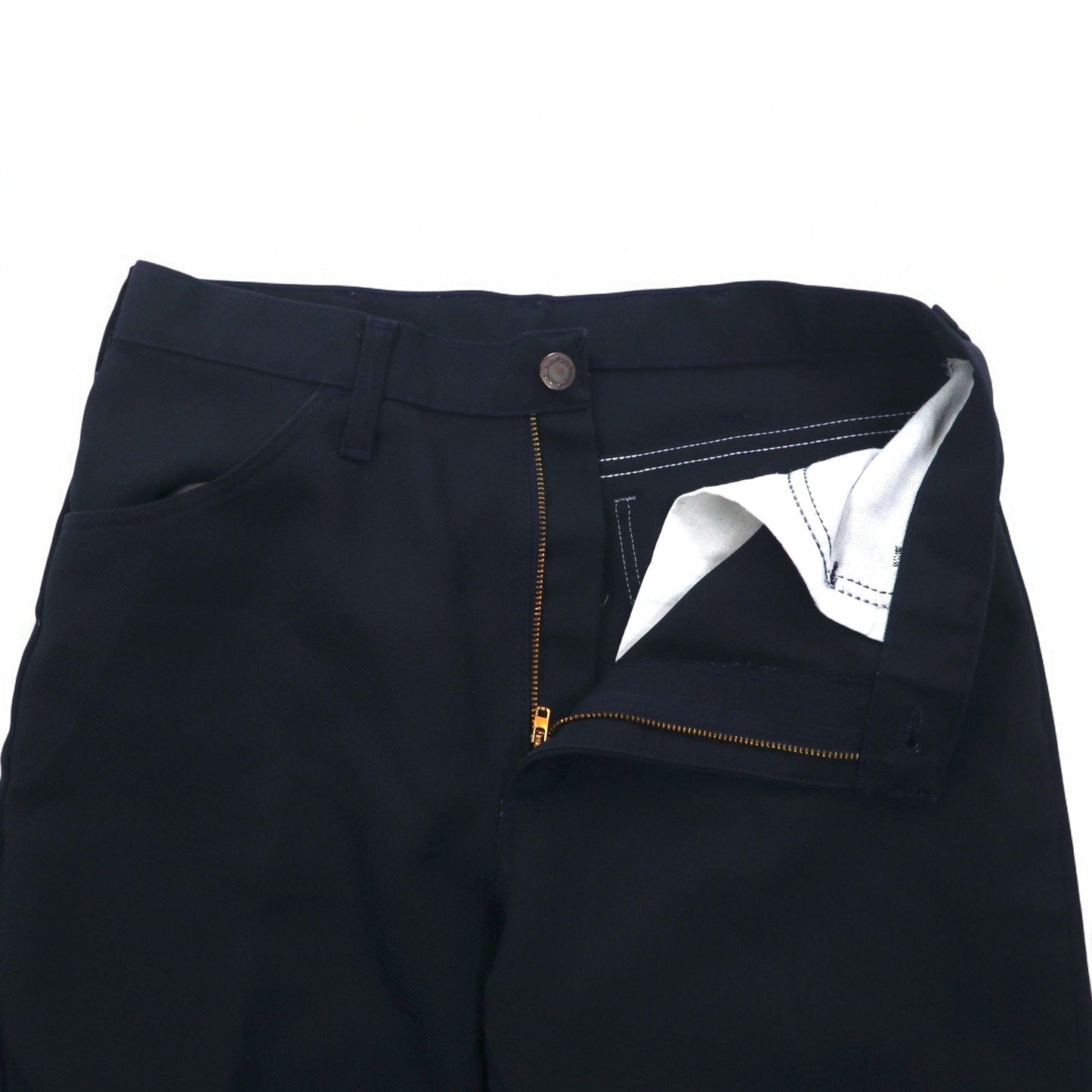 Wrangler USA製 70年代 ランチャー ドレス ブーツカット パンツ M ネイビー センタープレス 42TALONジップ 82682NV