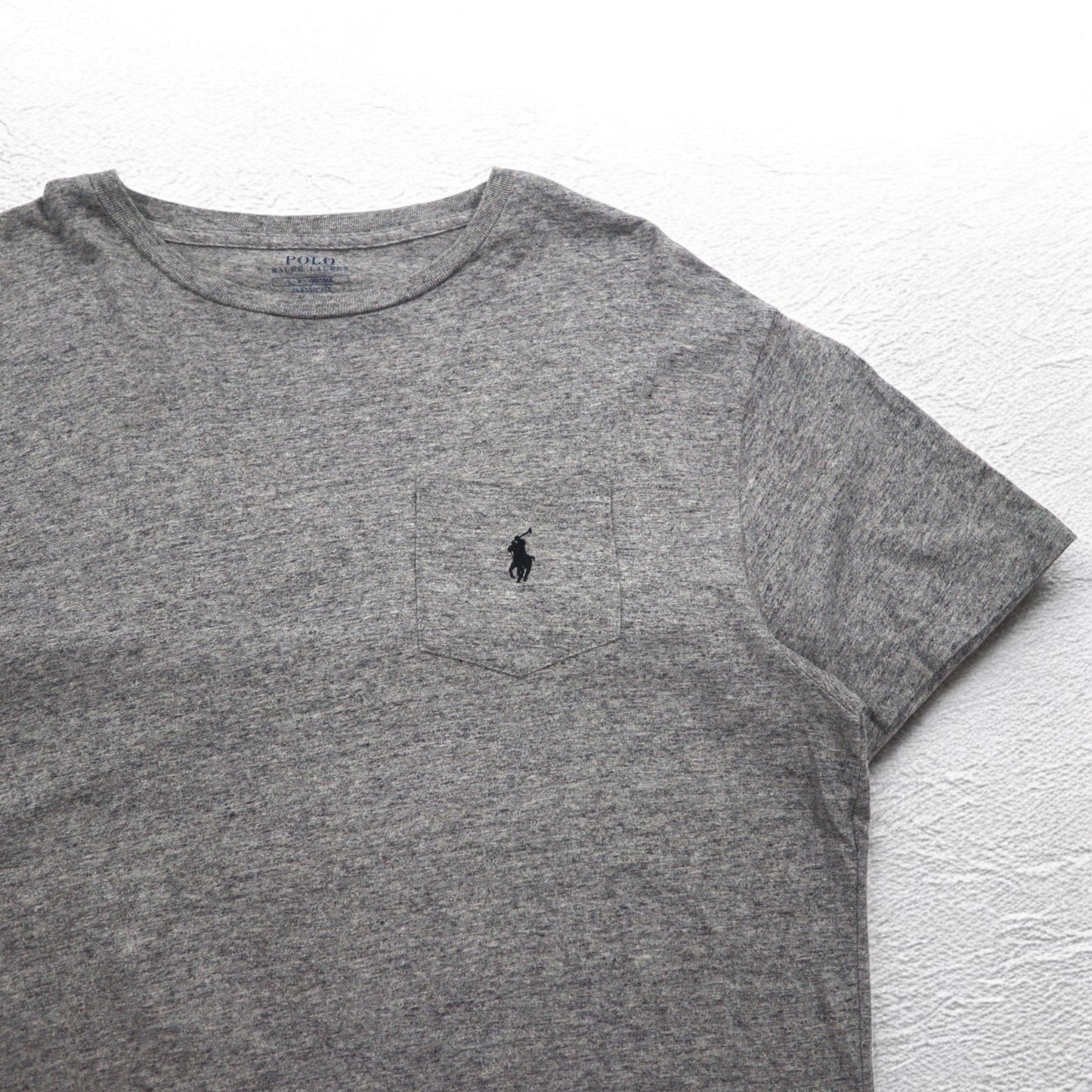 POLO RALPH LAUREN クラシックフィット ポケット Tシャツ ポケT L グレー スモールポニー刺繍