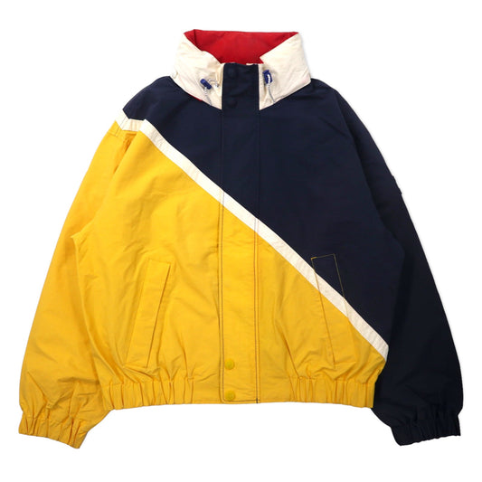 TOMMY HILFIGER 90年代 セーリングジャケット L イエロー ネイビー ナイロン フード収納式