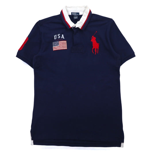 Polo by Ralph Lauren ビッグポニー ポロシャツ XL ネイビー コットン 鹿の子 星条旗 グアテマラ製 未使用品