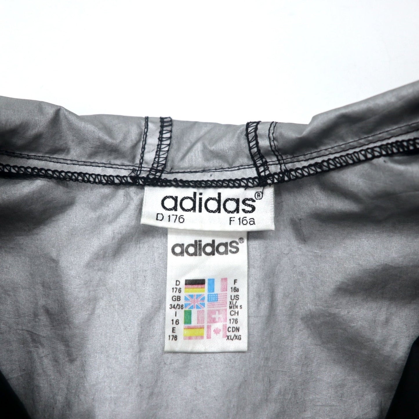 adidas 90年代 シェルパーカー ナイロンジャケット 176 ブラック