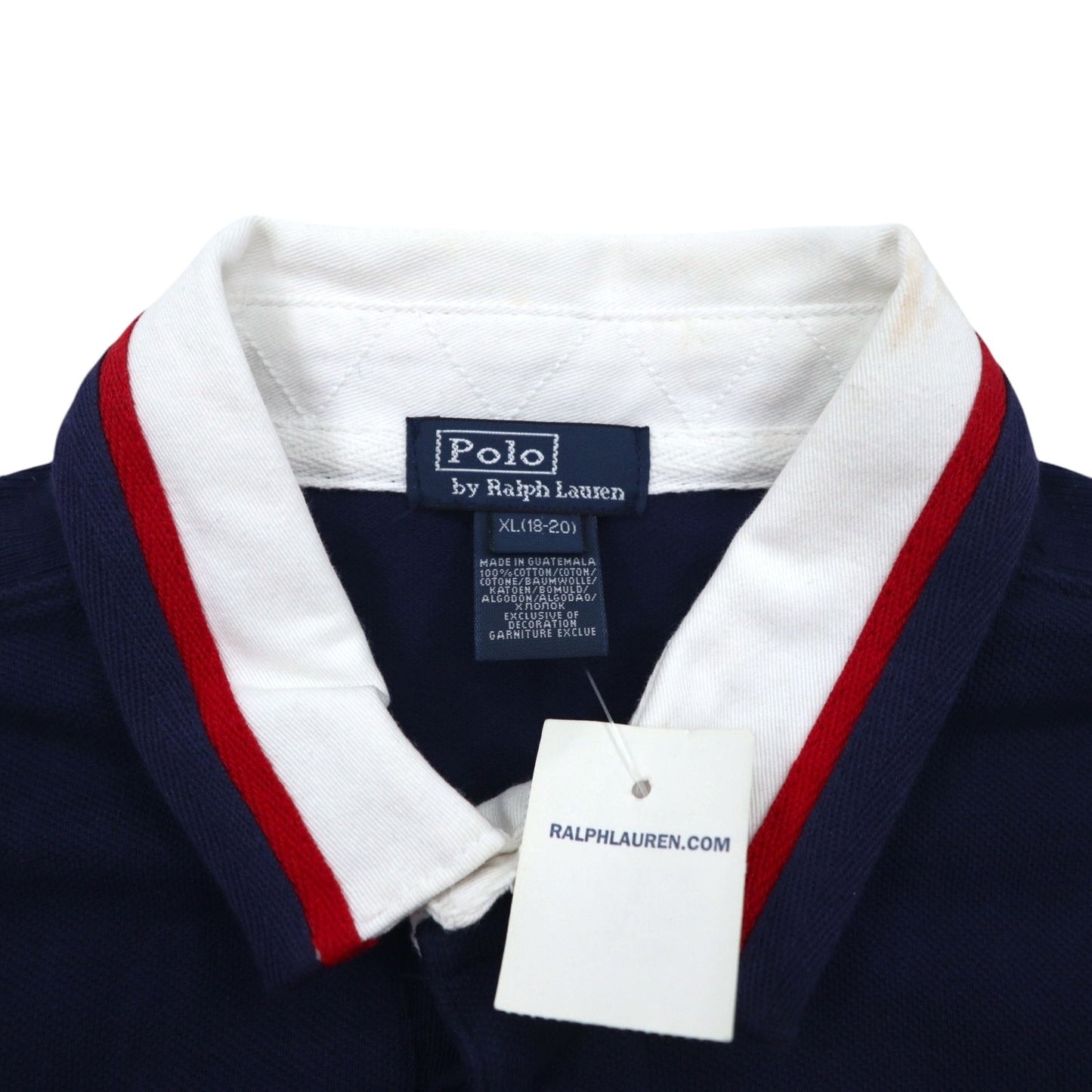Polo by Ralph Lauren ビッグポニー ポロシャツ XL ネイビー コットン 鹿の子 星条旗 グアテマラ製 未使用品