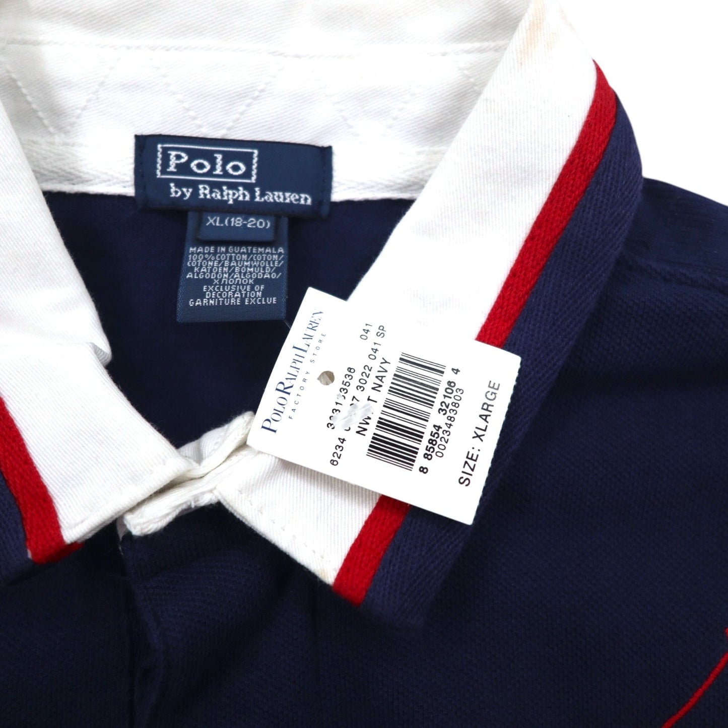 Polo by Ralph Lauren ビッグポニー ポロシャツ XL ネイビー コットン 鹿の子 星条旗 グアテマラ製 未使用品