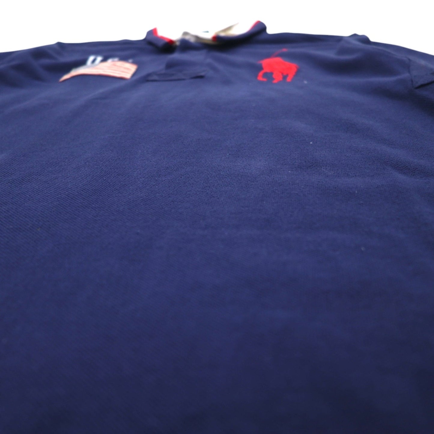 Polo by Ralph Lauren ビッグポニー ポロシャツ XL ネイビー コットン 鹿の子 星条旗 グアテマラ製 未使用品