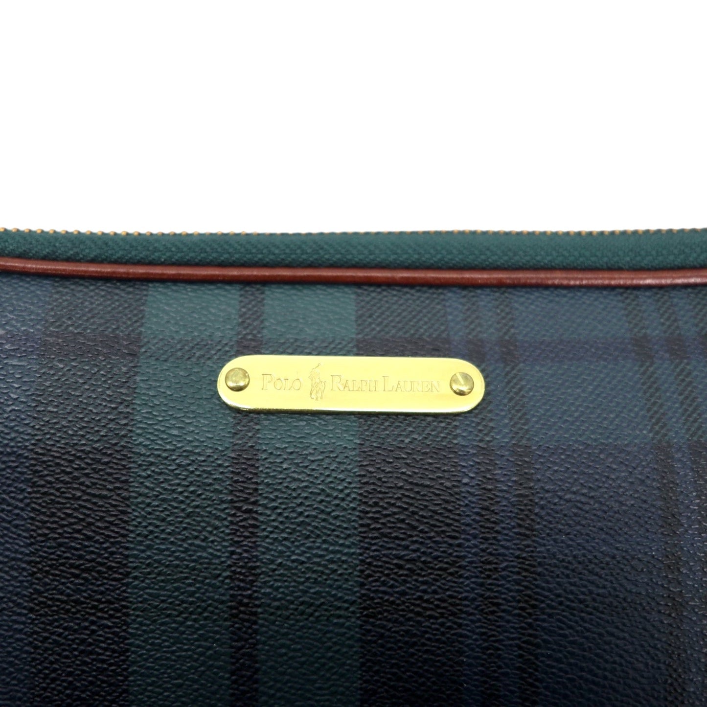 POLO RALPH LAUREN ブラックウォッチ セカンドバッグ ポーチ グリーン チェック PVC