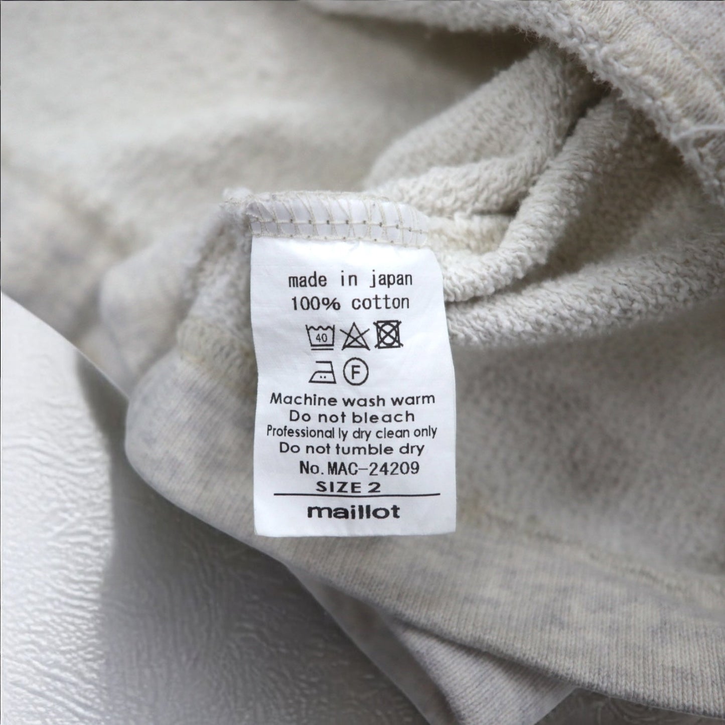 maillot アメリカン ドライ クルーネック スウェット American Dry Sweat Crew Neck Trainer M グレー コットン 日本製