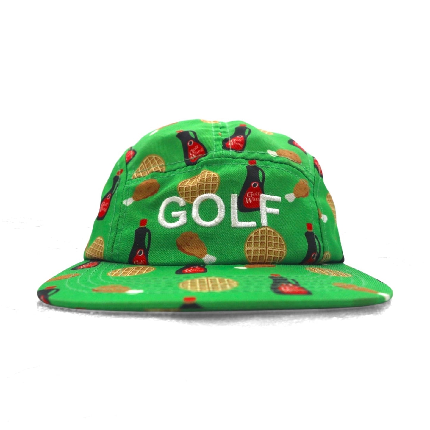 GOLF WANG ジェットキャップ FREE ベルト グリーン 総柄 チキン ワッフル Chicken and Waffle Camp Hat!