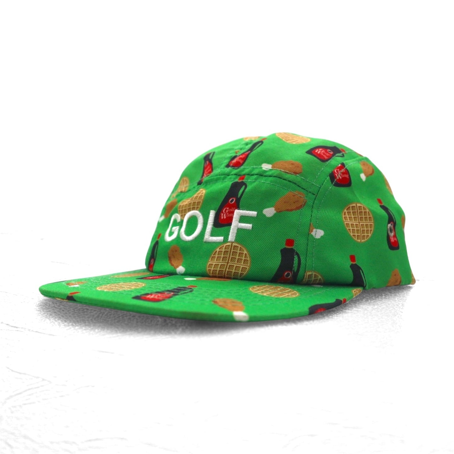 GOLF WANG ジェットキャップ FREE ベルト グリーン 総柄 チキン ワッフル Chicken and Waffle Camp Hat!