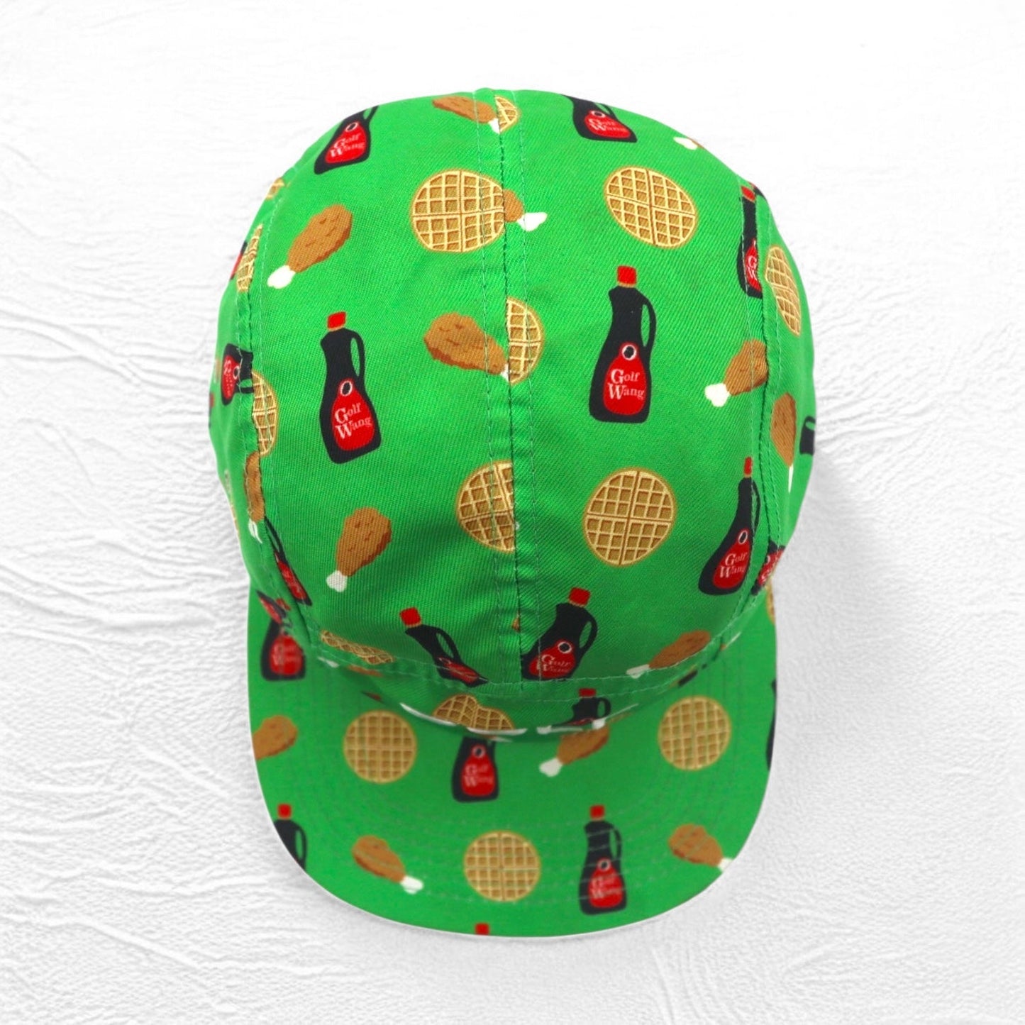 GOLF WANG ジェットキャップ FREE ベルト グリーン 総柄 チキン ワッフル Chicken and Waffle Camp Hat!