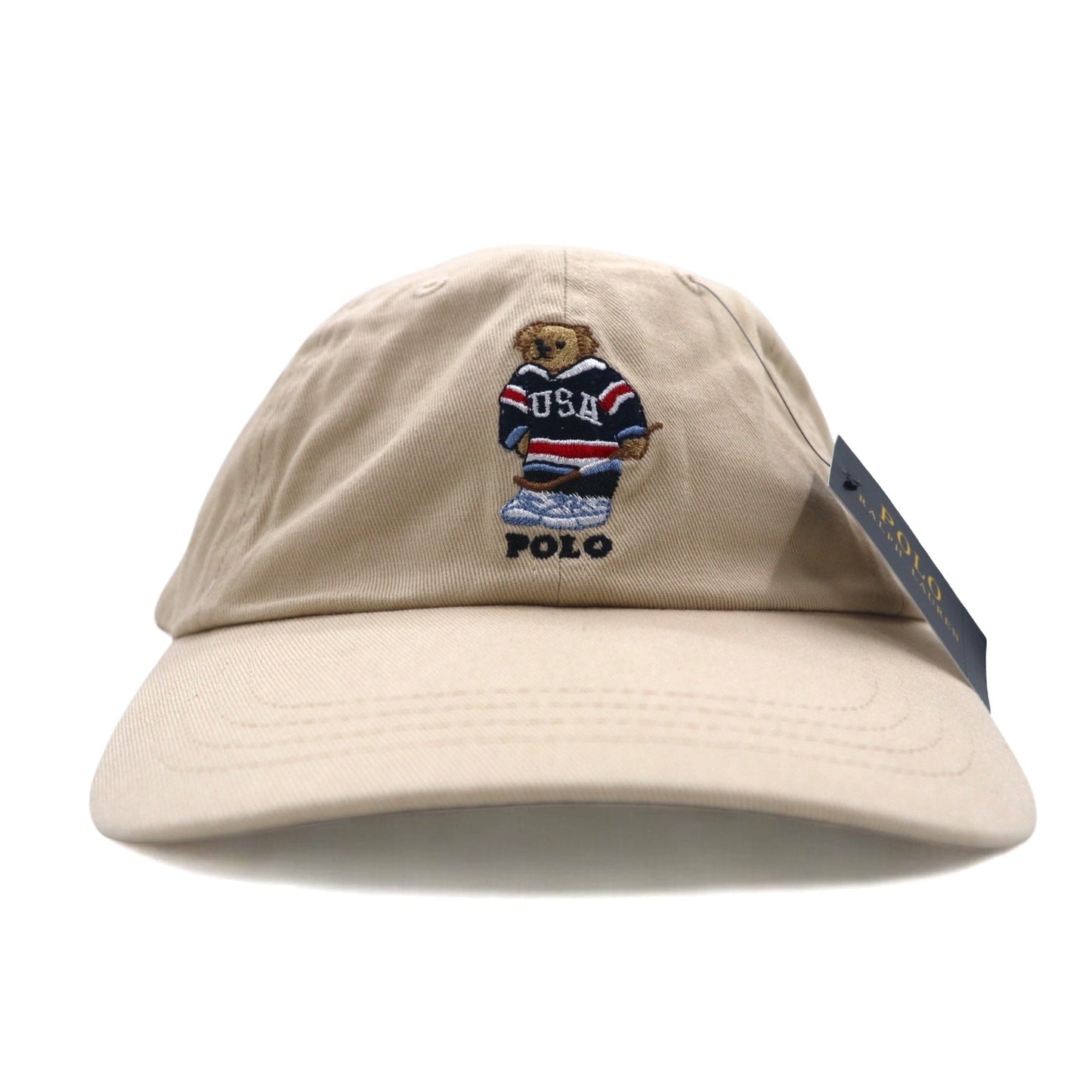 POLO RALPH LAUREN ポロベア ベースボールキャップ ONE ベージュ コットン ロゴ刺繍 710548524004 BSR 未使用品