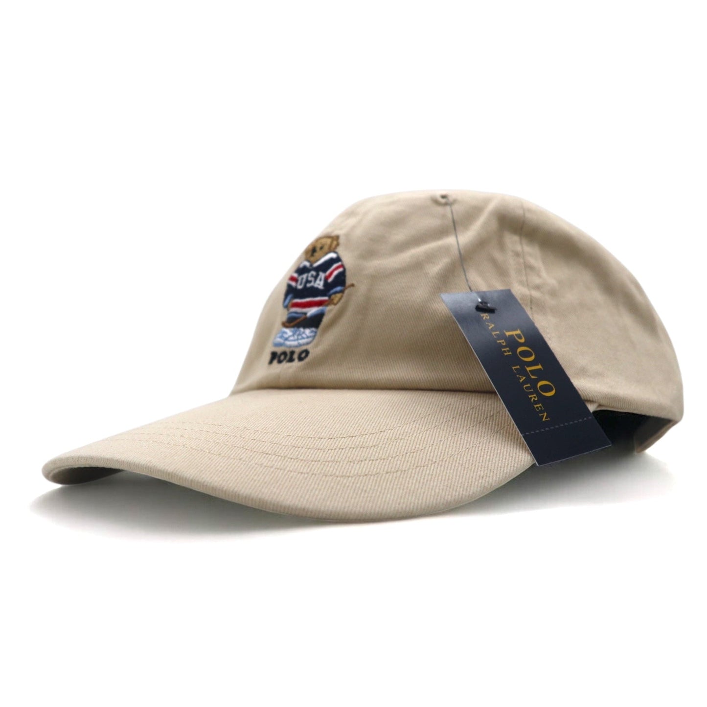 POLO RALPH LAUREN ポロベア ベースボールキャップ ONE ベージュ コットン ロゴ刺繍 710548524004 BSR 未使用品