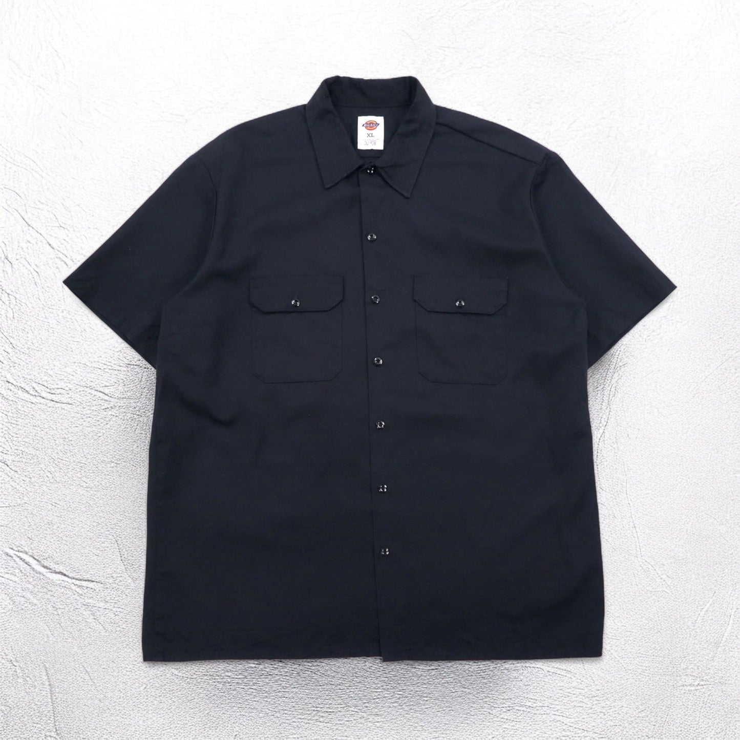 Dickies 半袖 ワークシャツ XL ブラック ポリエステル コットン 胸ポケット ビッグサイズ ホンジュラス戦