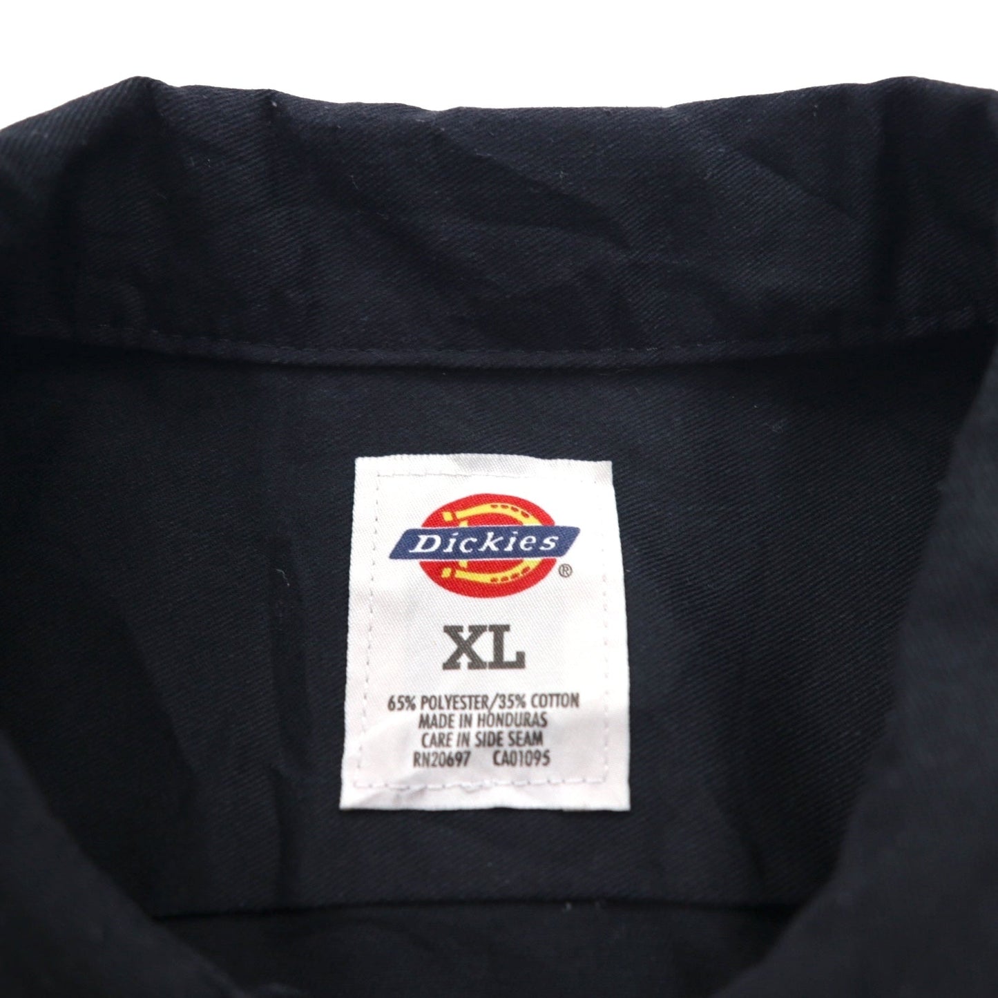 Dickies 半袖 ワークシャツ XL ブラック ポリエステル コットン 胸ポケット ビッグサイズ ホンジュラス戦