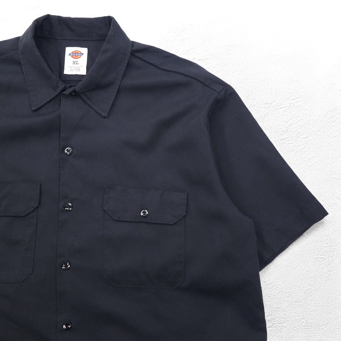 Dickies 半袖 ワークシャツ XL ブラック ポリエステル コットン 胸ポケット ビッグサイズ ホンジュラス戦