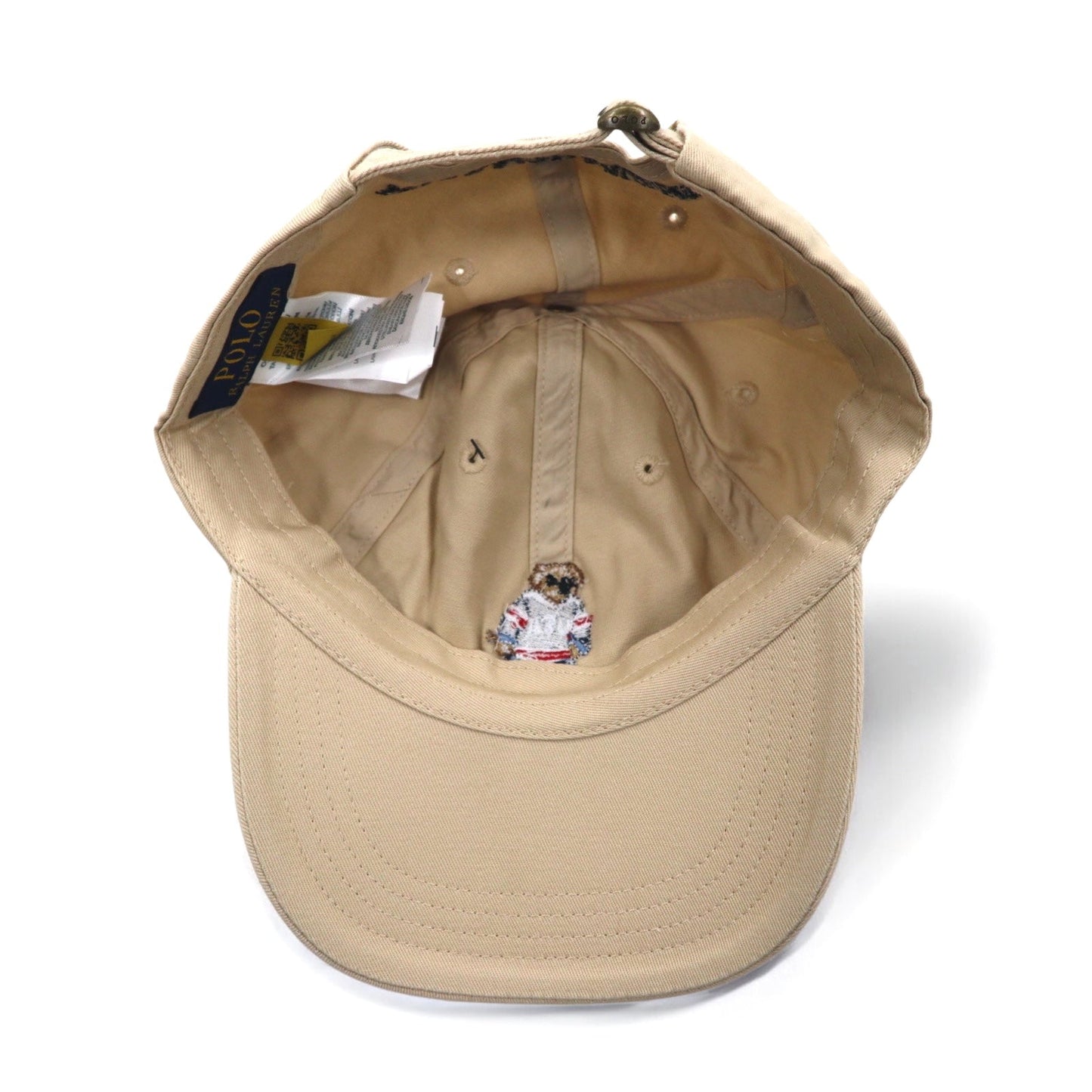 POLO RALPH LAUREN ポロベア ベースボールキャップ ONE ベージュ コットン ロゴ刺繍 710548524004 BSR 未使用品