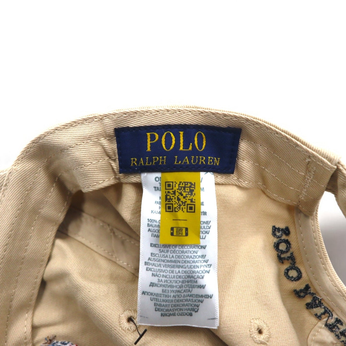 POLO RALPH LAUREN ポロベア ベースボールキャップ ONE ベージュ コットン ロゴ刺繍 710548524004 BSR 未使用品