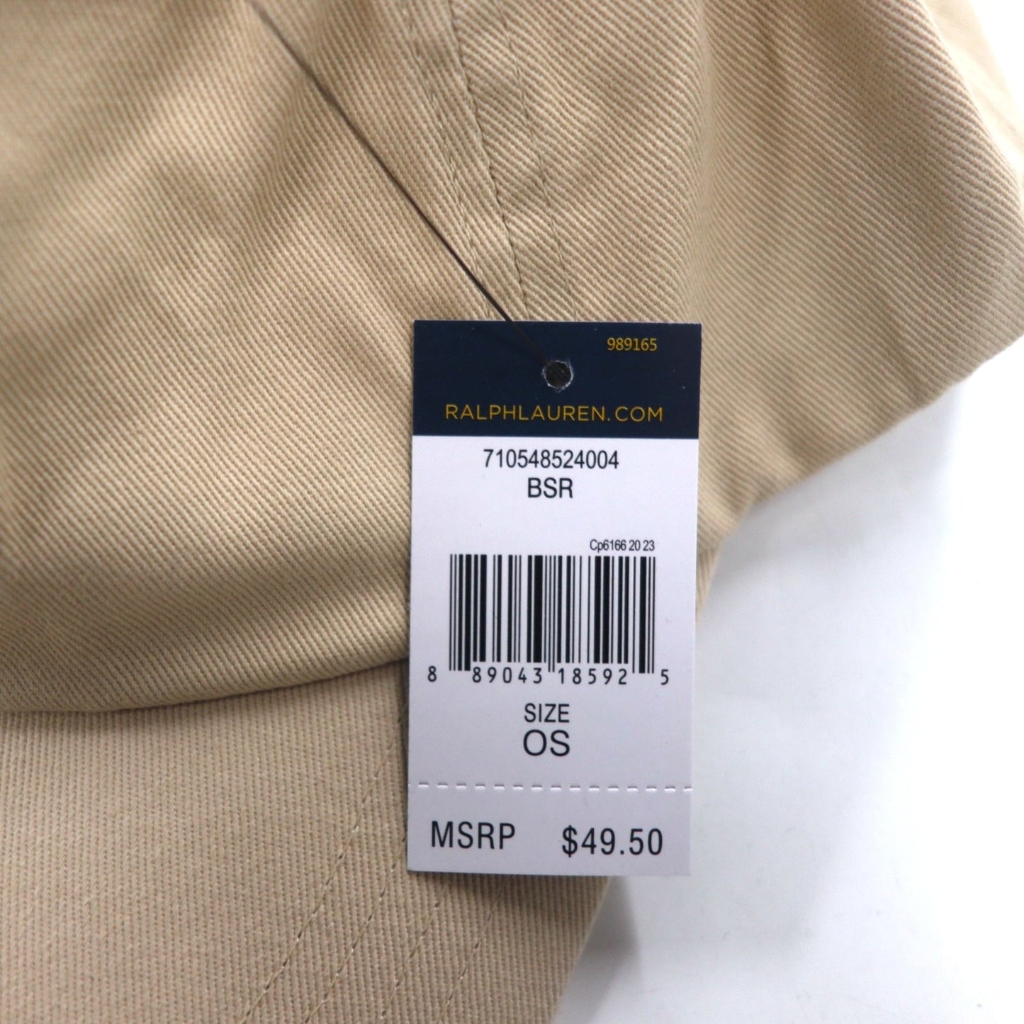 POLO RALPH LAUREN ポロベア ベースボールキャップ ONE ベージュ コットン ロゴ刺繍 710548524004 BSR 未使用品