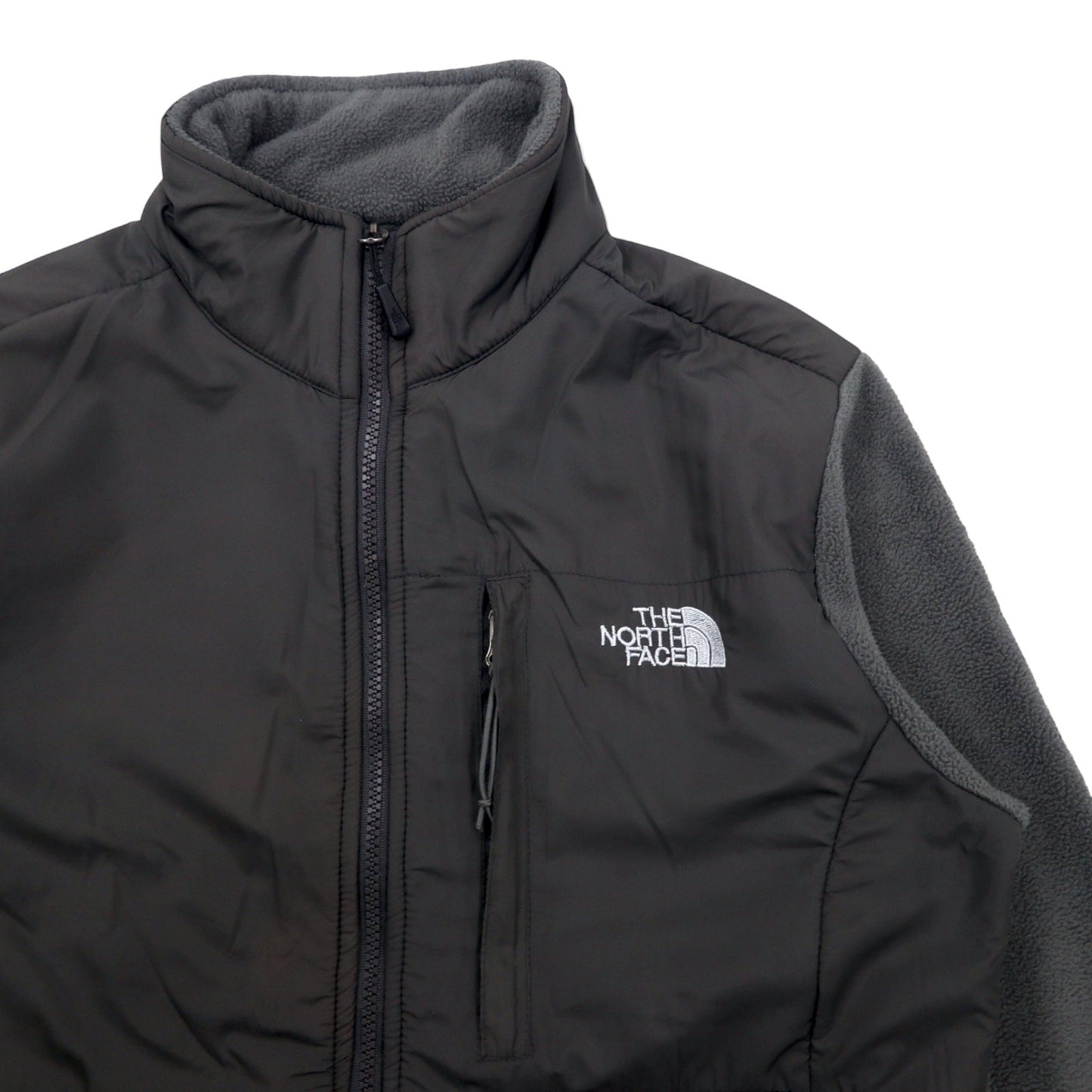 THE NORTH FACE デナリジャケット ナイロン切替フリースジャケット M グレー ポリエステルロゴ刺繍 DENALI JACKET 海外規格