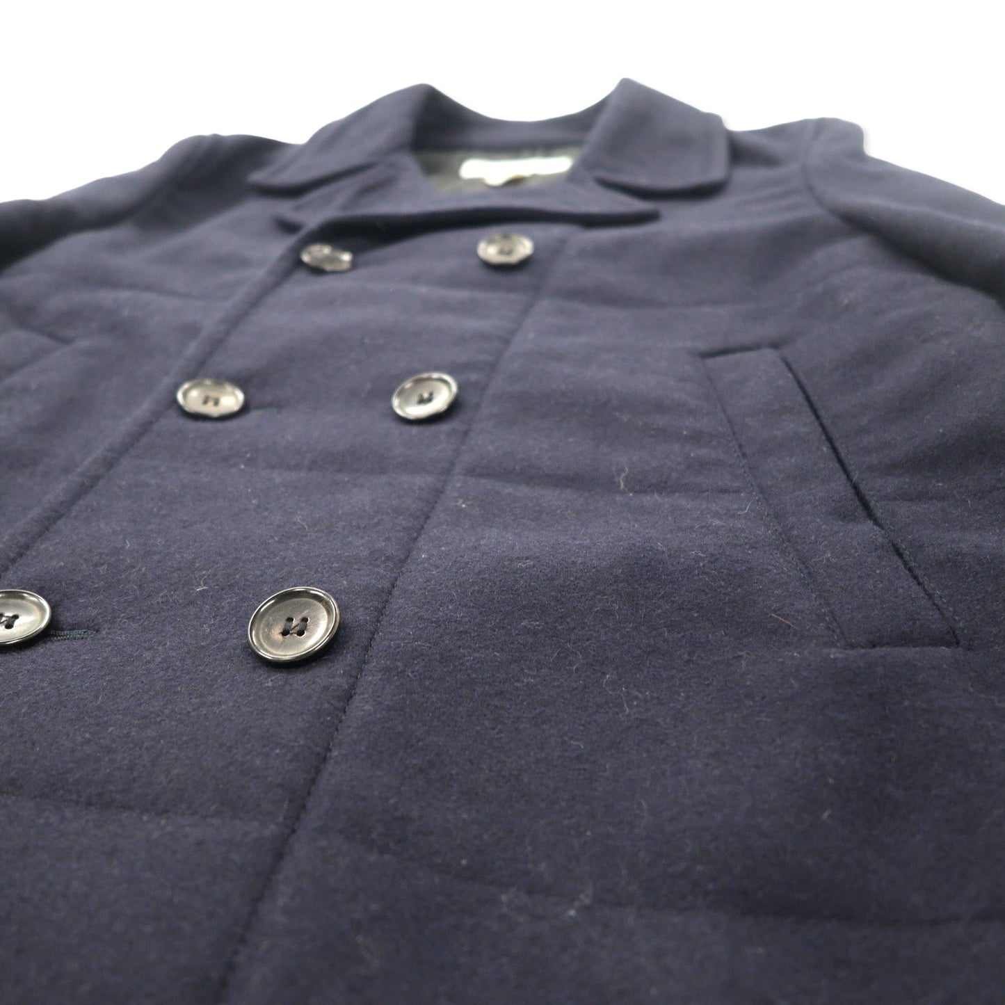 COMME des GARCONS SHIRT フランス製 Pコート S ネイビー ウール W15147