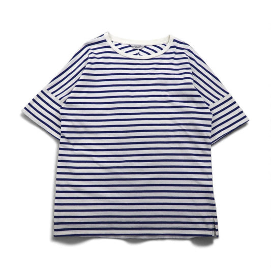 UNUSED ボーダーTシャツ L ブルー ホワイト コットン 日本製