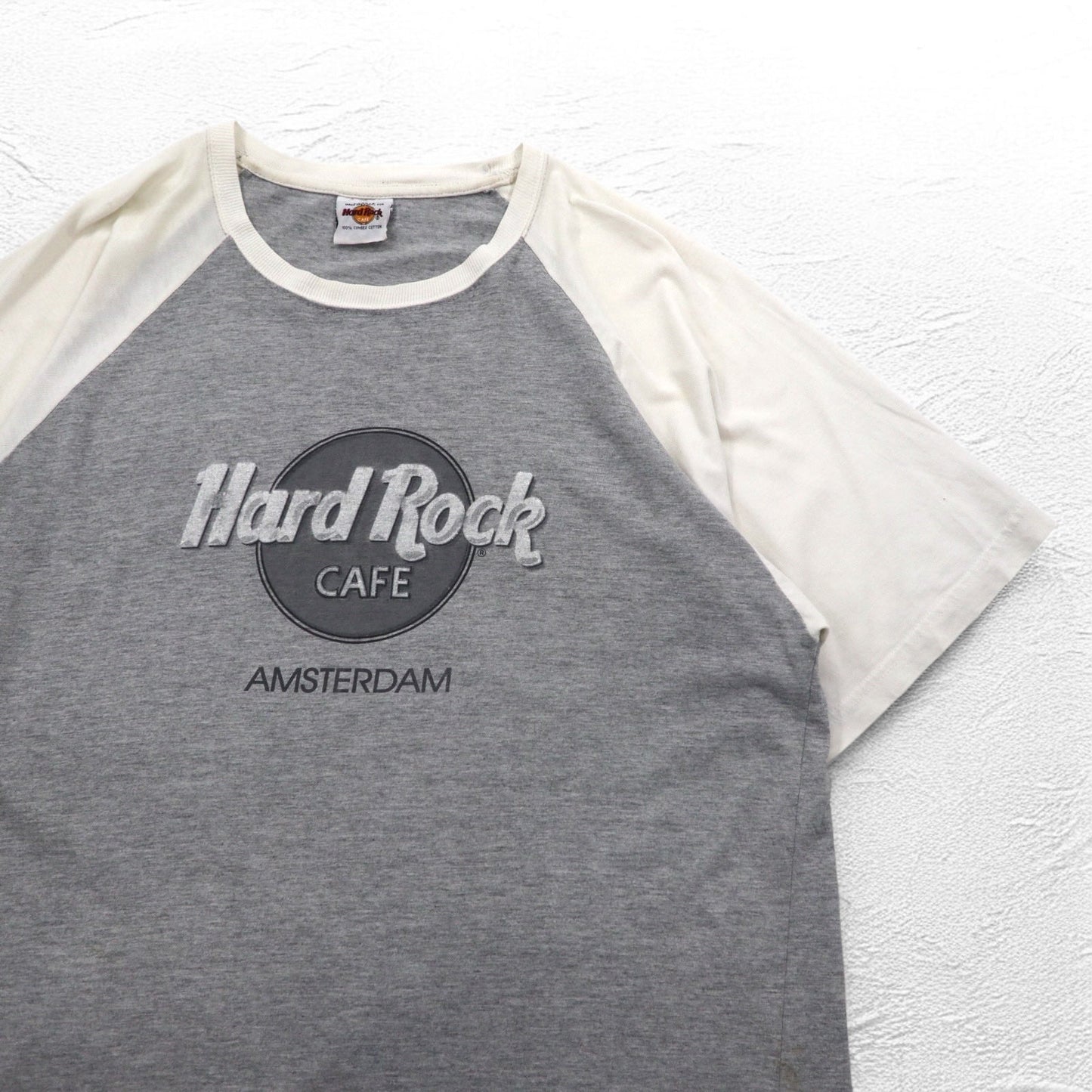 Hard Rock CAFE ラグラン Tシャツ XL グレー コットン AMSTERDAM