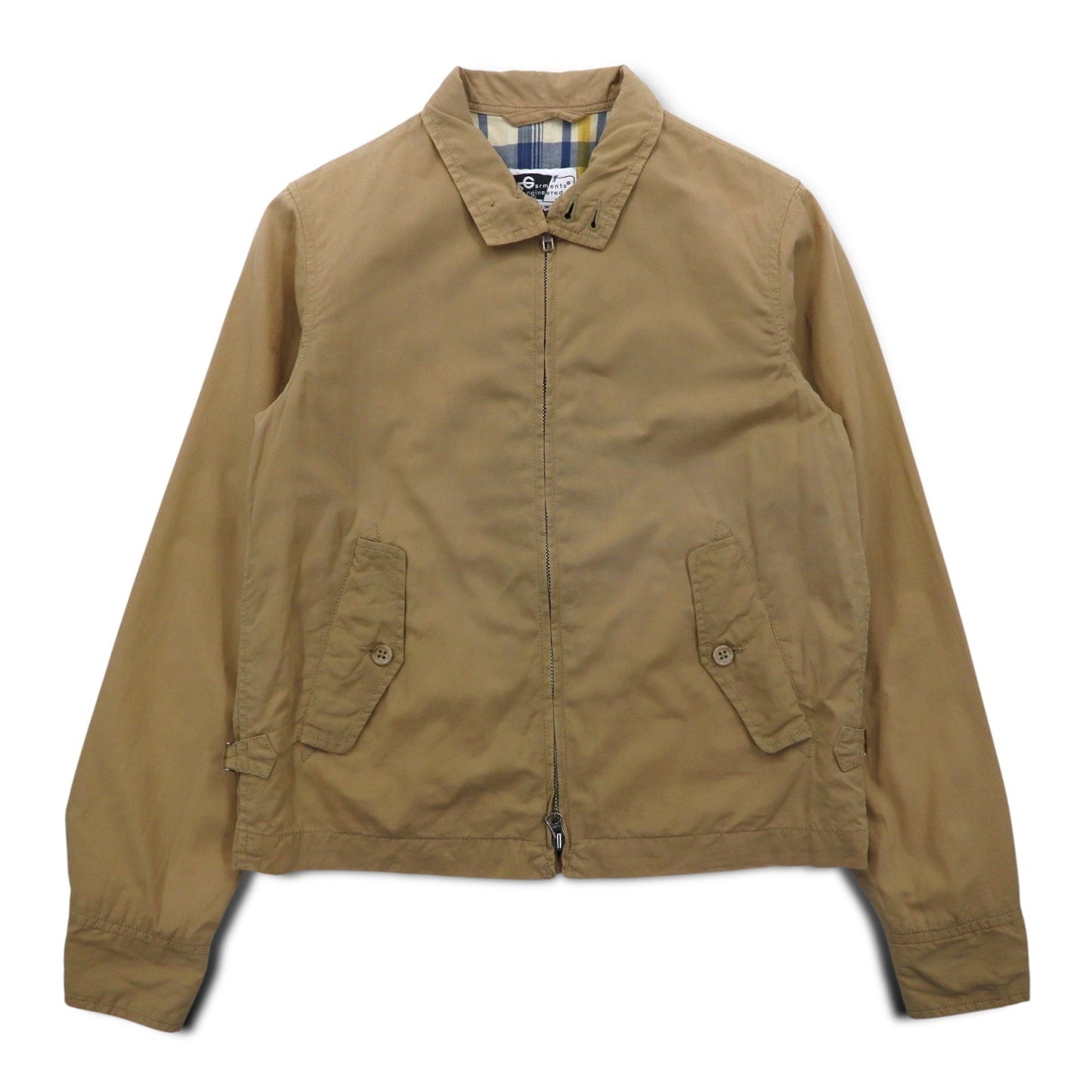 Engineerd Garments USA製 ダブルジップ スウィングトップ ハリントンジャケット S ベージュ コットン