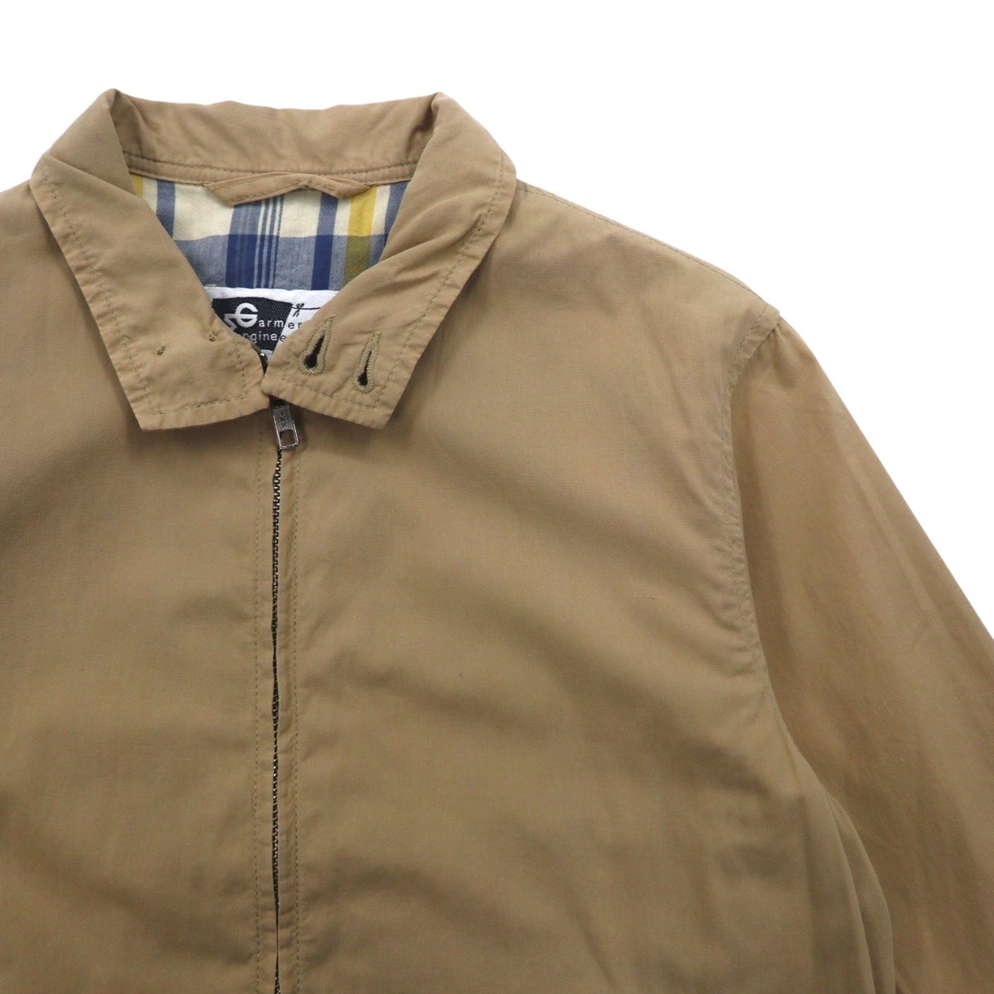 Engineerd Garments USA製 ダブルジップ スウィングトップ ハリントンジャケット S ベージュ コットン