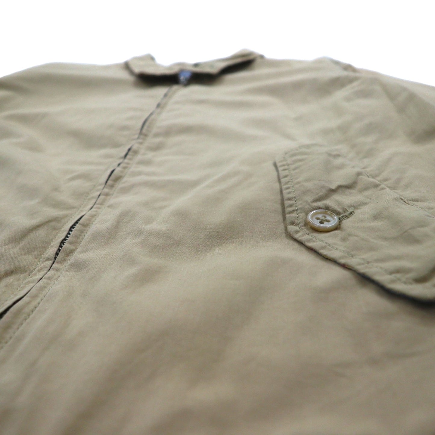 Engineerd Garments USA製 ダブルジップ スウィングトップ ハリントンジャケット S ベージュ コットン