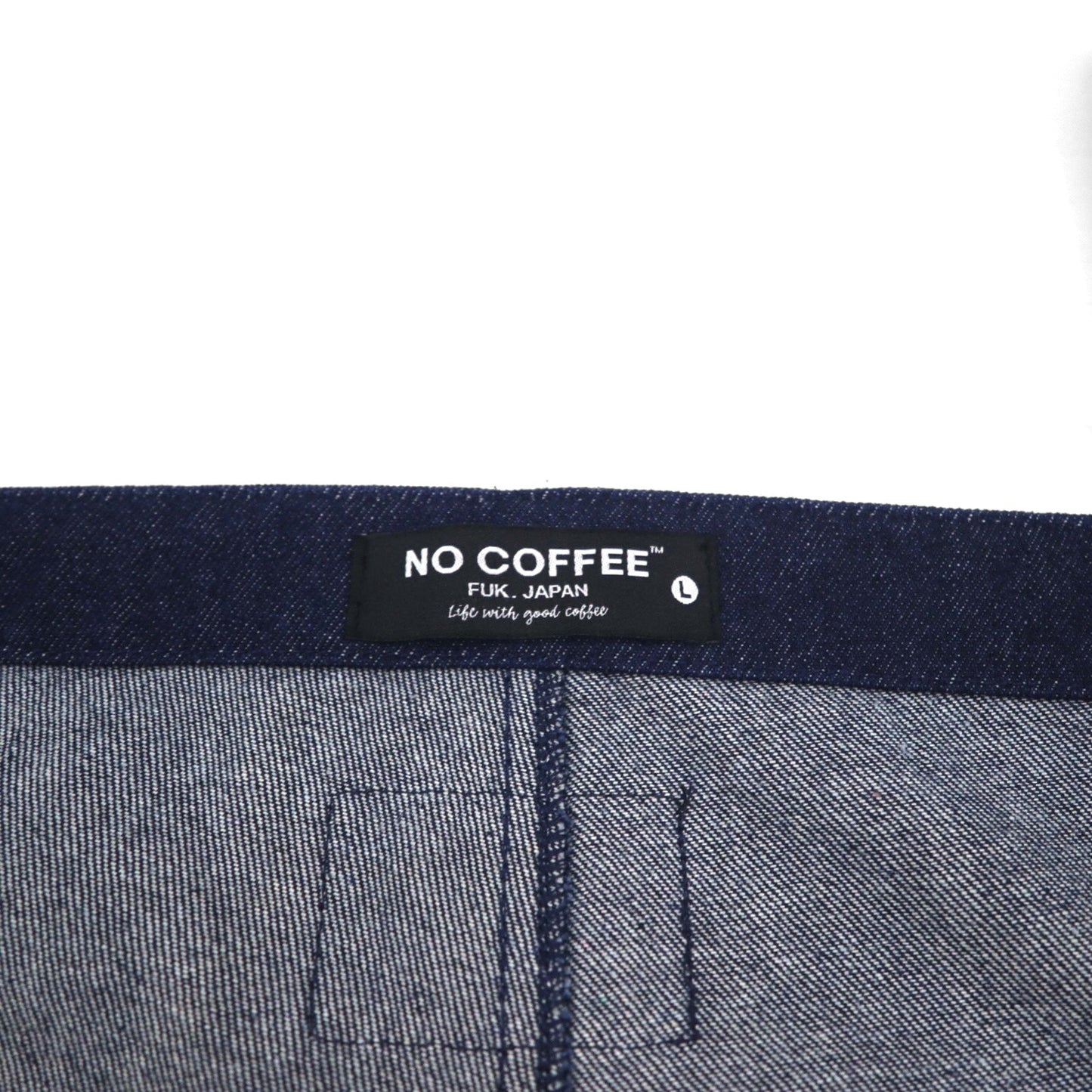 NC BY NO COFFE フロントジップ デニム オーバーオール L インディゴ ブルー 刺繍