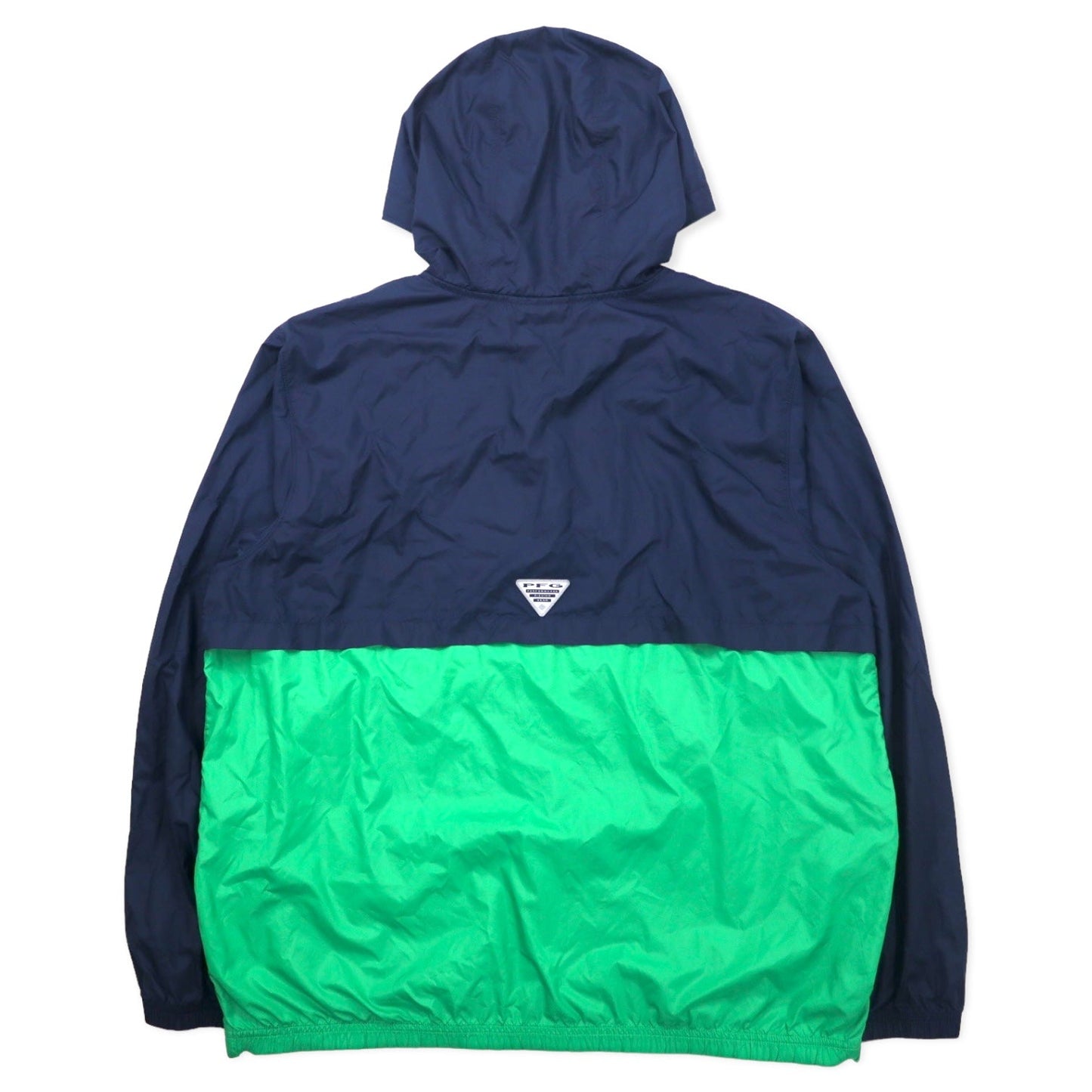 Columbia PFG ハーフスナップ アノラックパーカー L ネイビー グリーン バイカラー ポリエステル XM0541