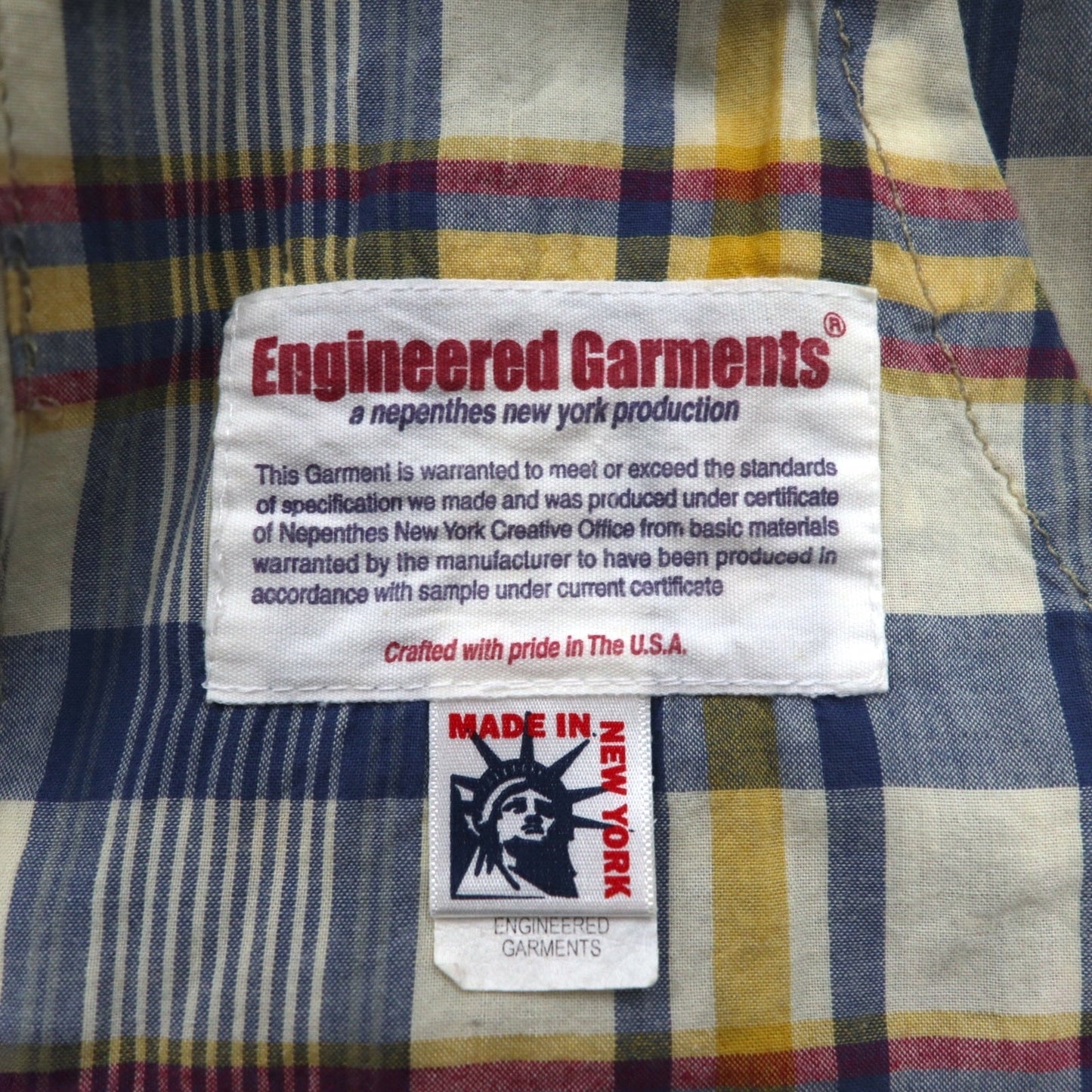 Engineerd Garments USA製 ダブルジップ スウィングトップ ハリントンジャケット S ベージュ コットン