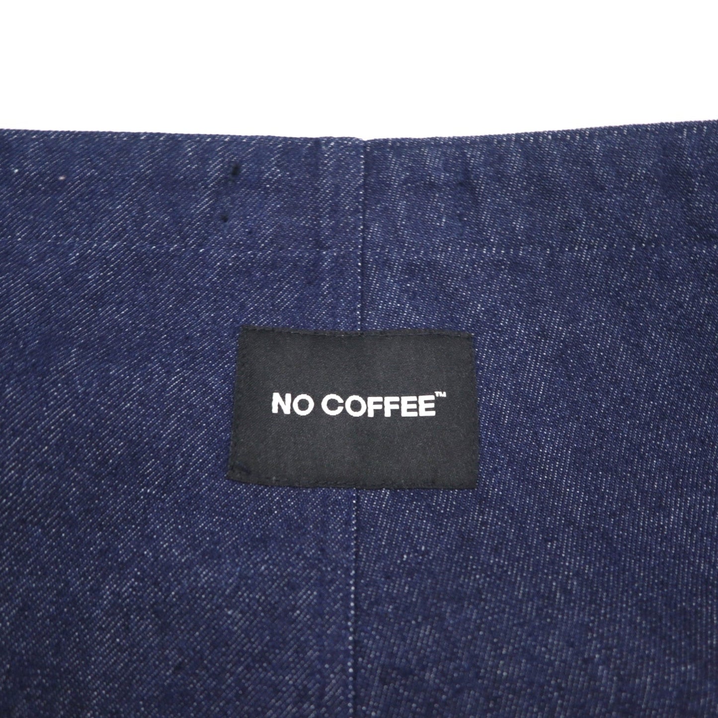 NC BY NO COFFE フロントジップ デニム オーバーオール L インディゴ ブルー 刺繍