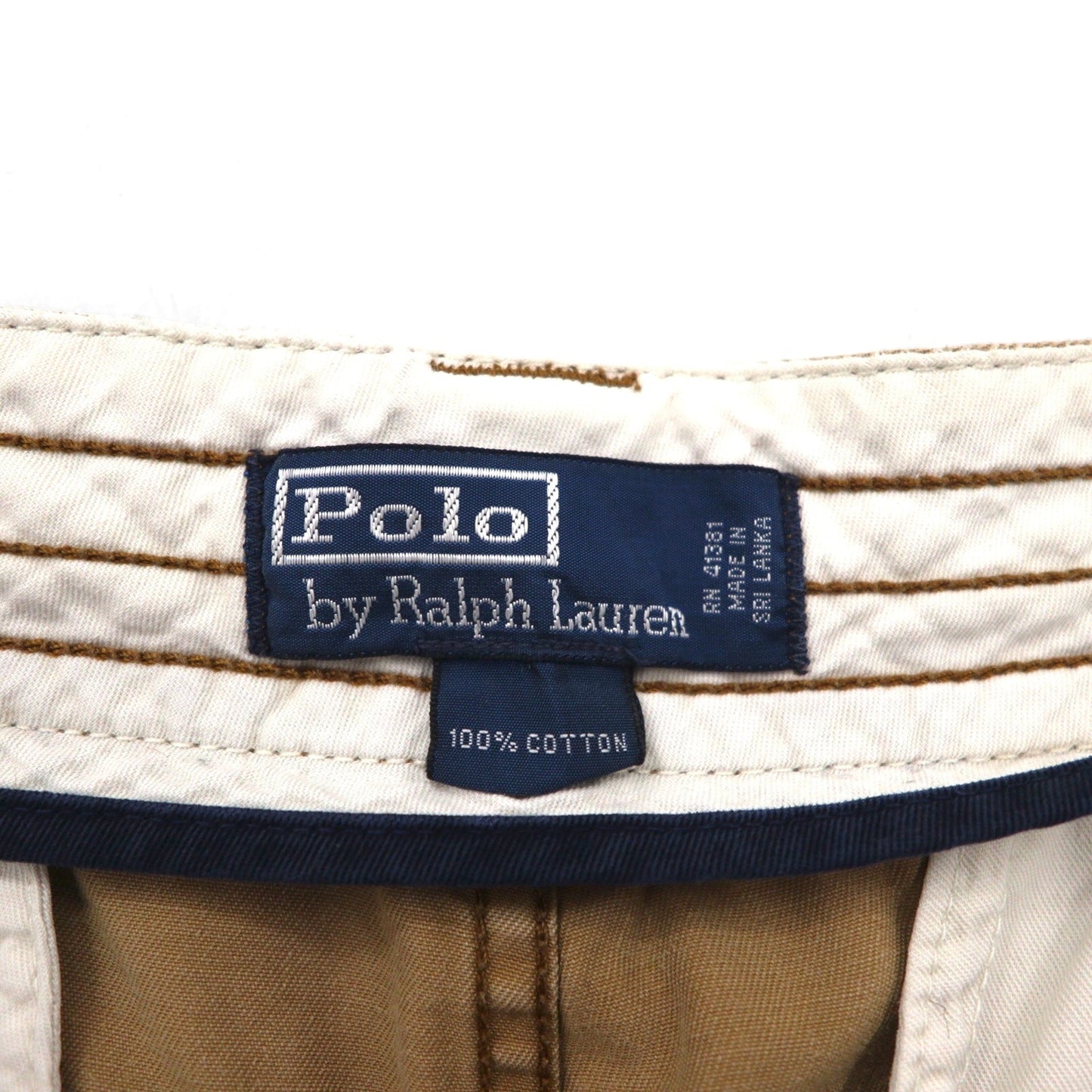 Polo by Ralph Lauren 90年代 ポロチノ バギー ショート カーゴパンツ L ベージュ コットン 膝下丈