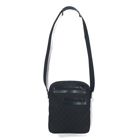 GUCCI イタリア製 GGキャンバス ショルダーバッグ ブラック 92551 002122