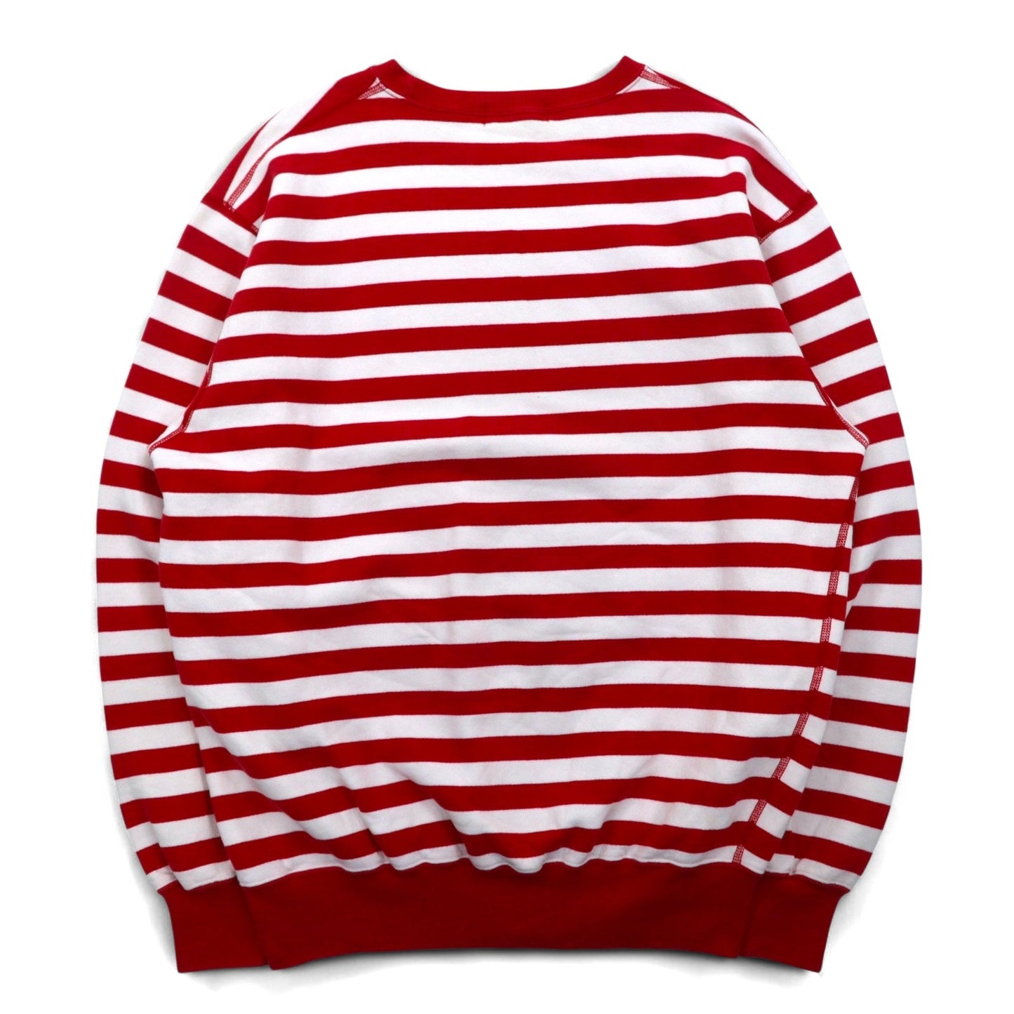 Polo by Ralph Lauren 90年代 クルーネック スウェット M レッド ボーダー 裏起毛 スモールポニー刺繍