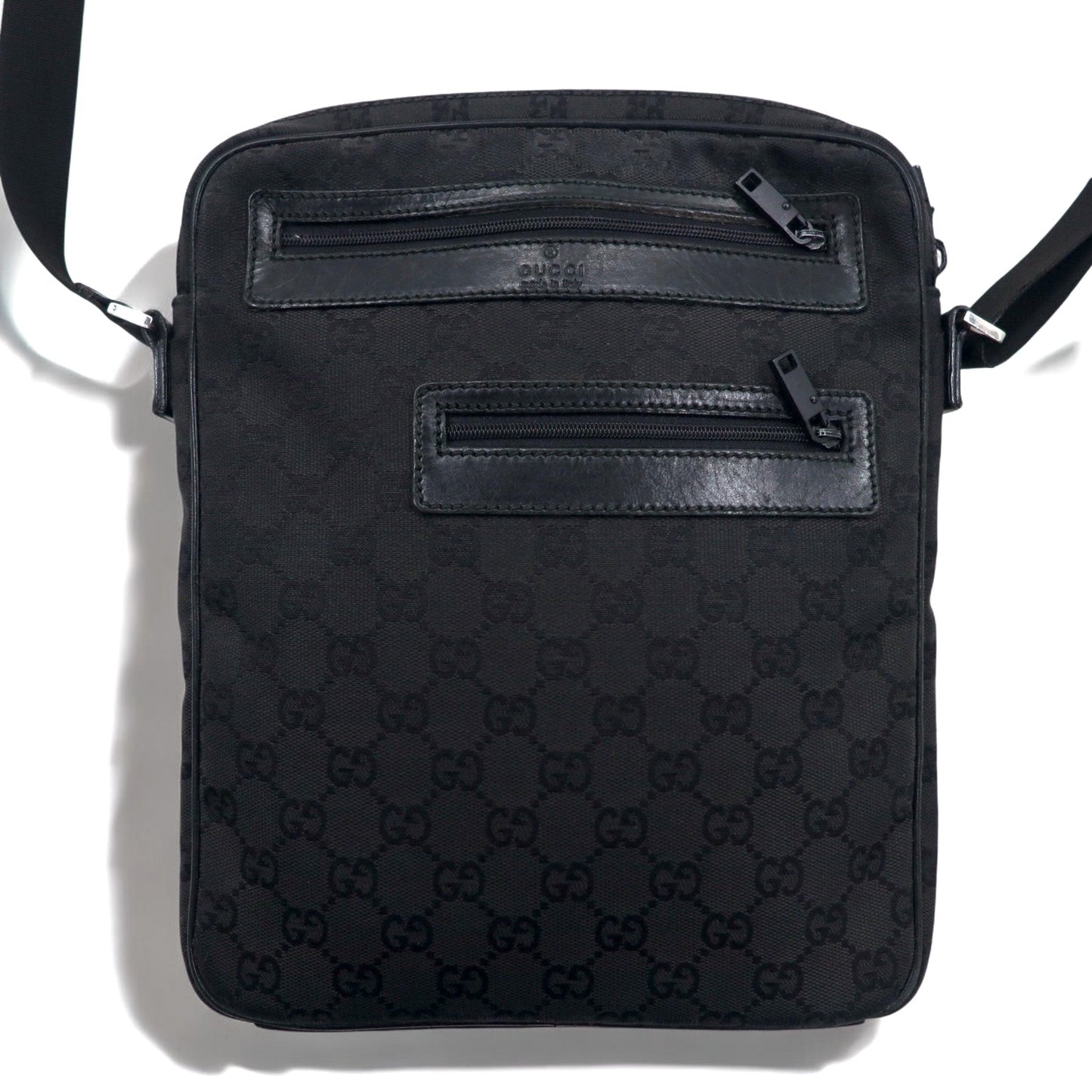 GUCCI イタリア製 GGキャンバス ショルダーバッグ ブラック 92551 002122