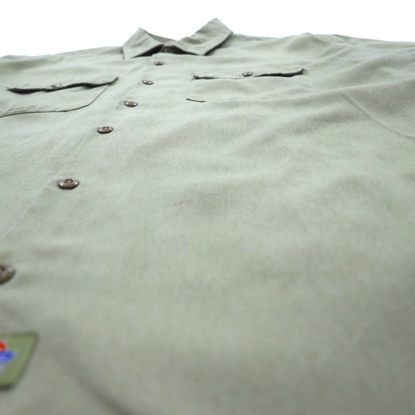 Dickies 半袖 ワークシャツ XL ベージュ ポリエステル コットン 胸ポケット ビッグサイズ ニカラグア製