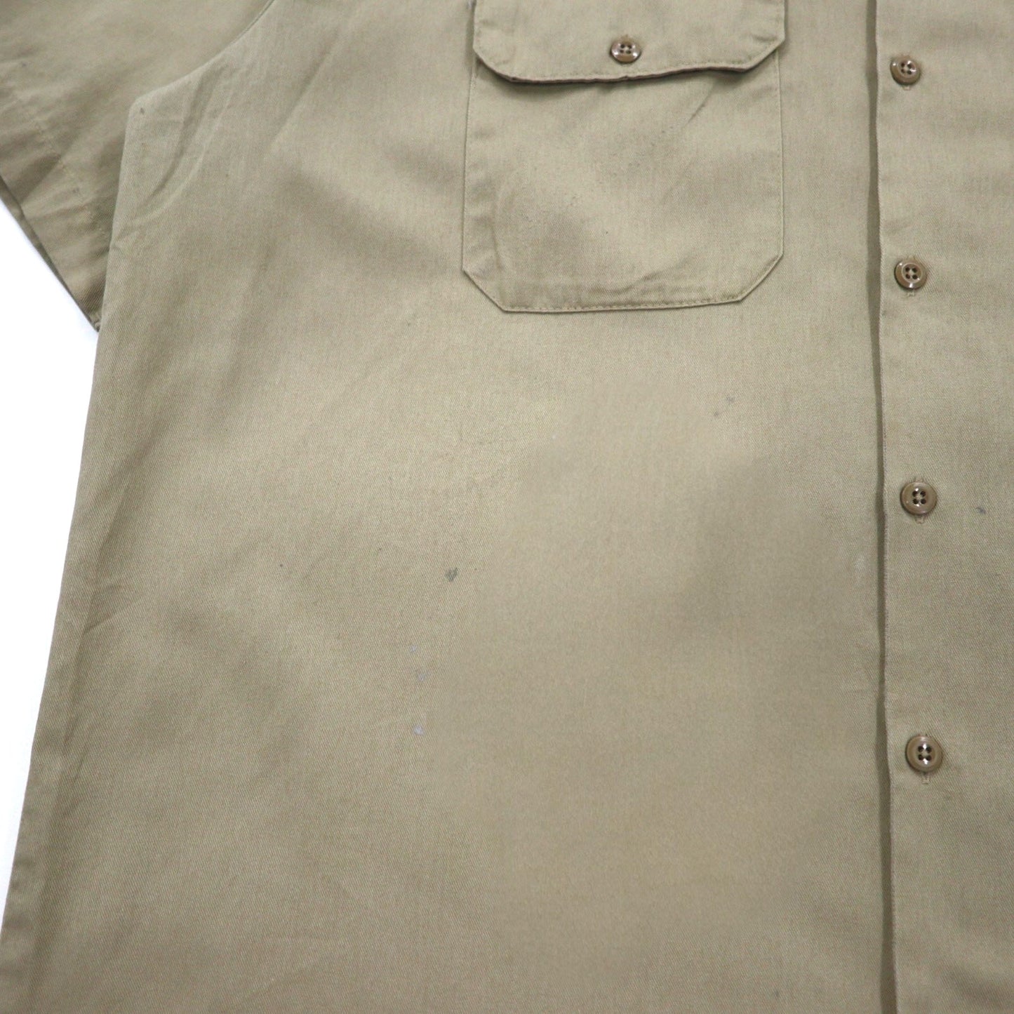 Dickies 半袖 ワークシャツ XL ベージュ ポリエステル コットン 胸ポケット ビッグサイズ ニカラグア製