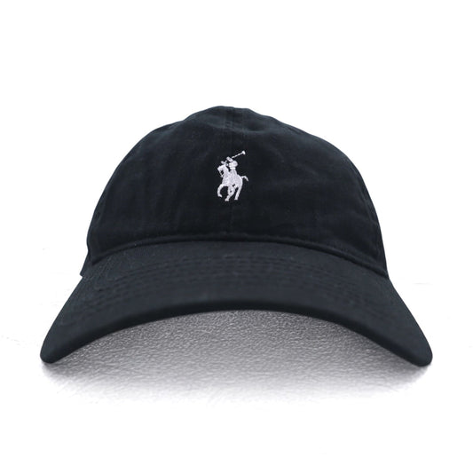 Polo by Ralph Lauren 6パネルキャップ FREE ベルト ブラック コットン スモールポニー刺繍