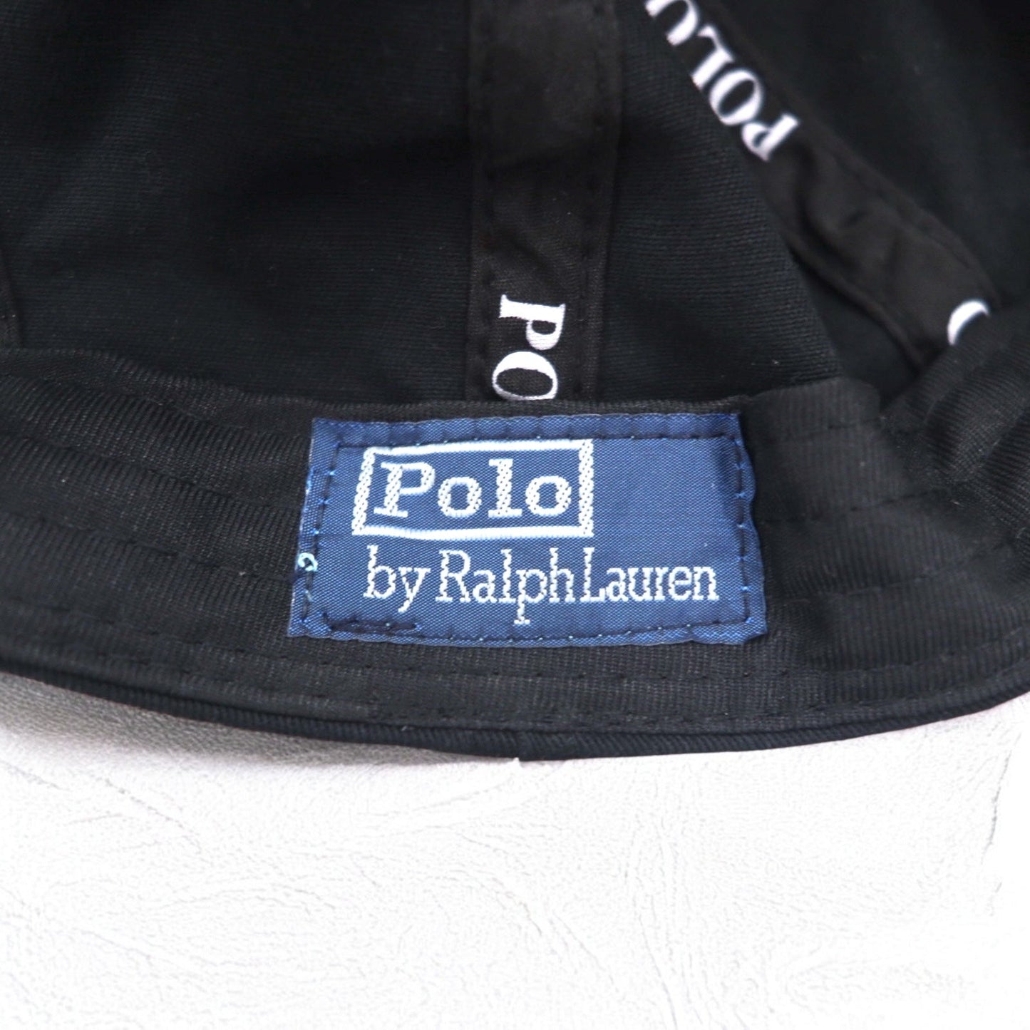 Polo by Ralph Lauren 6パネルキャップ FREE ベルト ブラック コットン スモールポニー刺繍