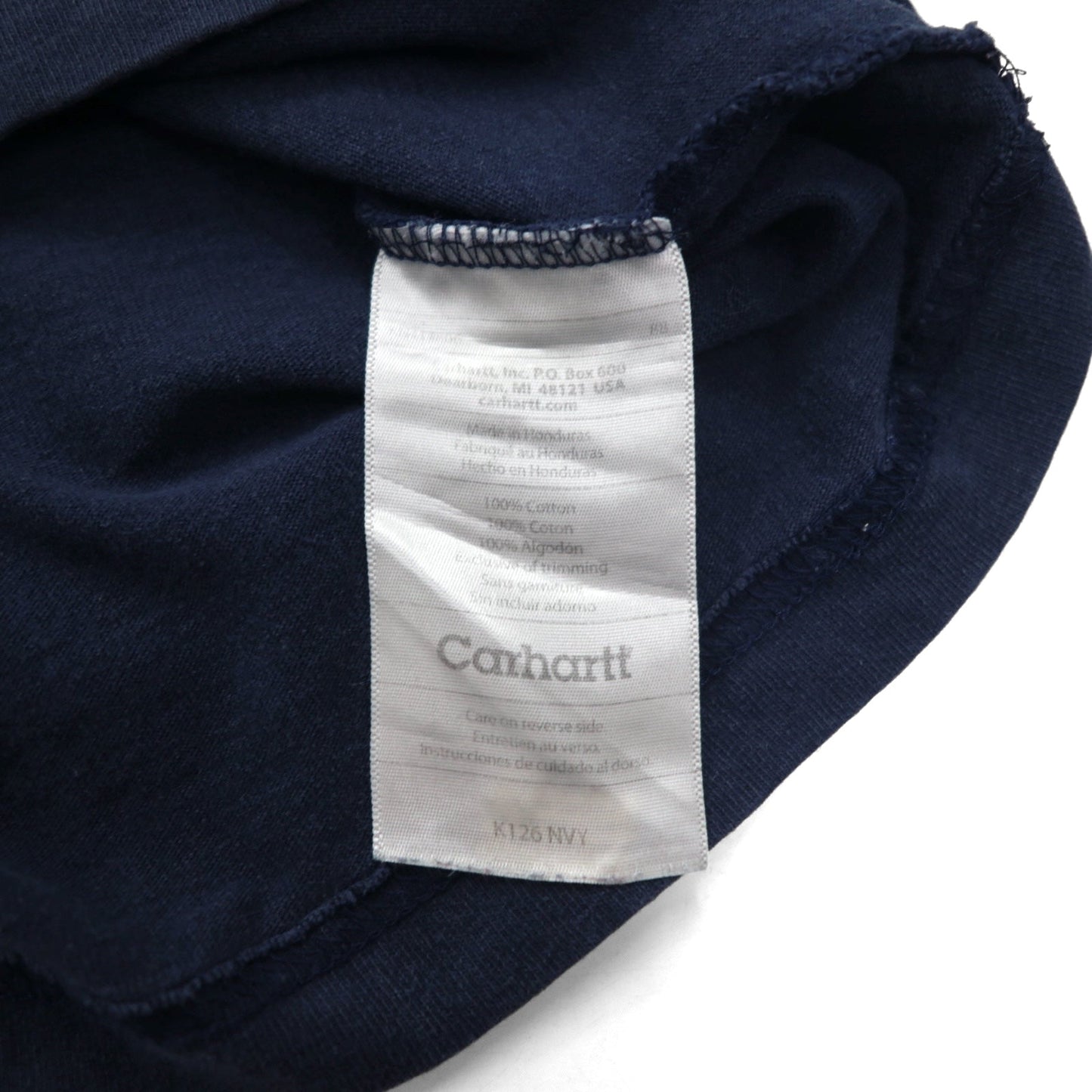 carhartt ロングスリーブ Tシャツ ロンTL ネイビーポケット付き ホンジュラス製