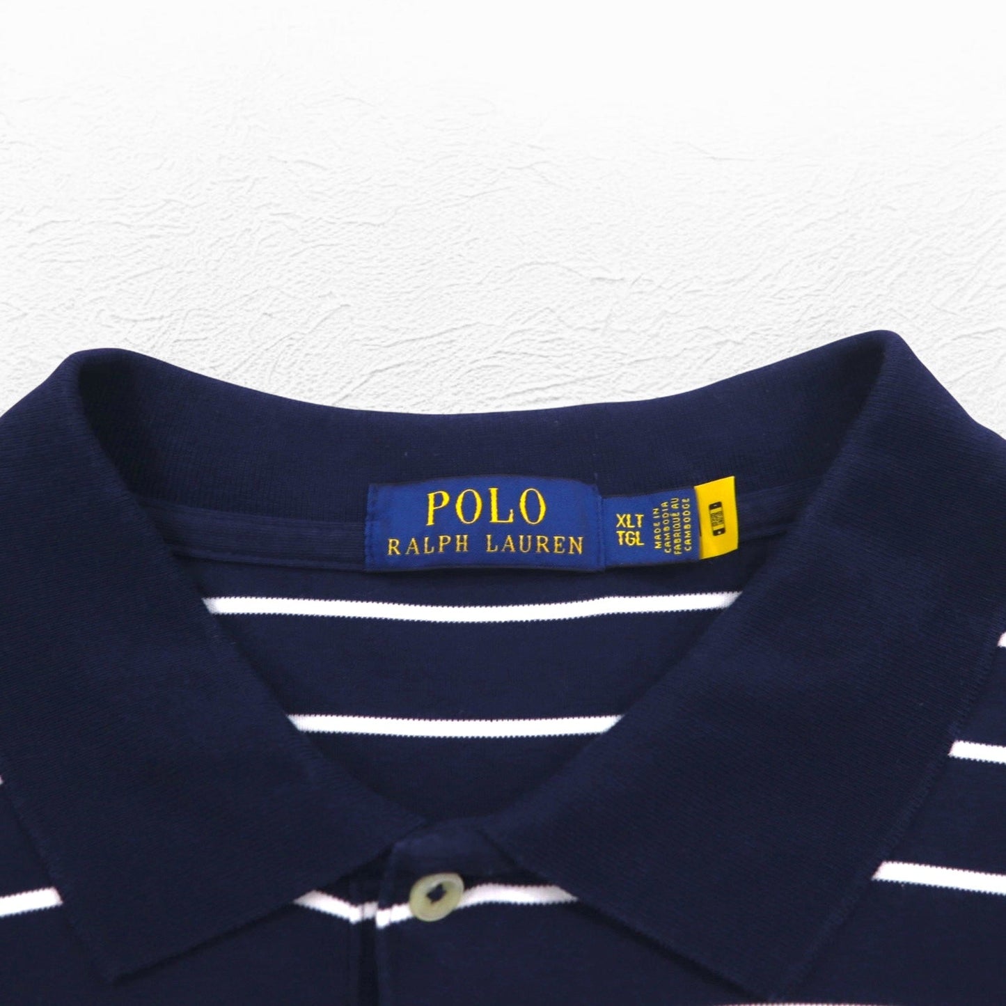 POLO RALPH LAUREN ボーダー ポロシャツ XL ネイビー コットン スモールポニー刺繍