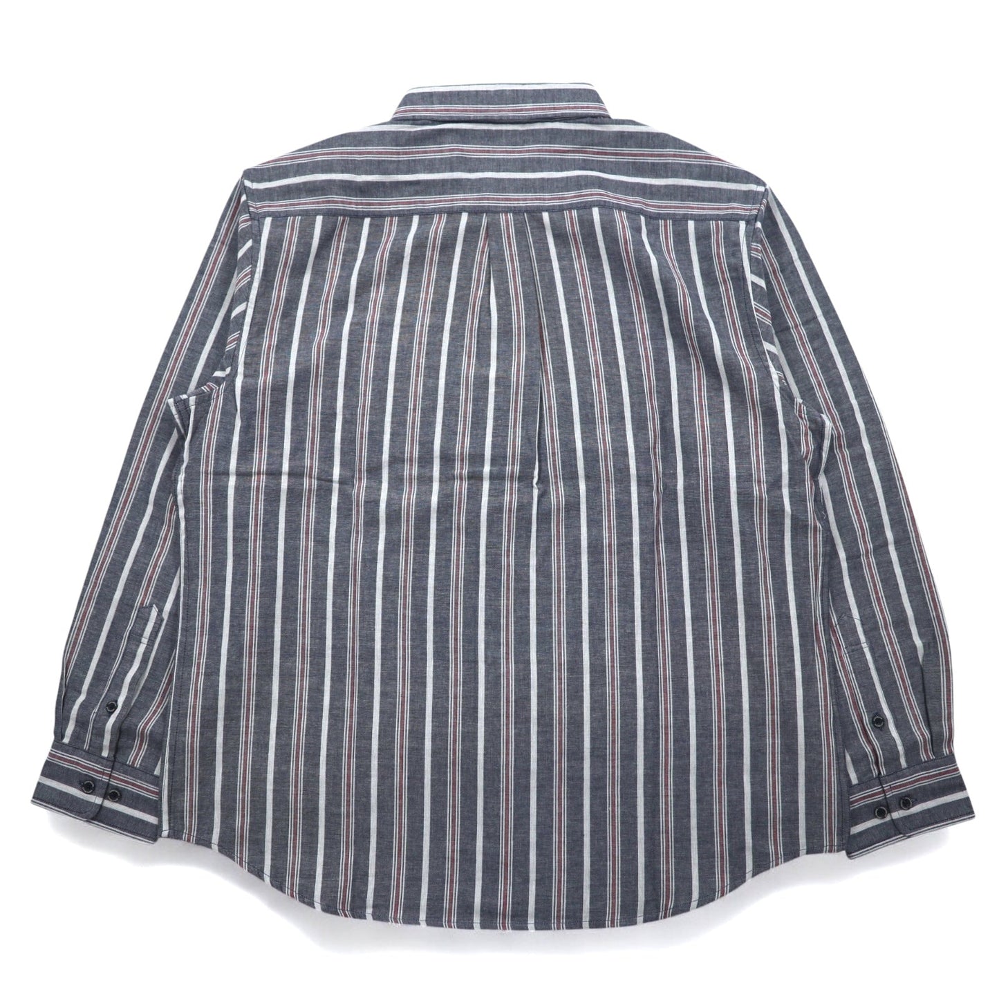 Eddie Bauer ダブルクロス ボタンダウンシャツ L ブルー コットン ストライプ 未使用品