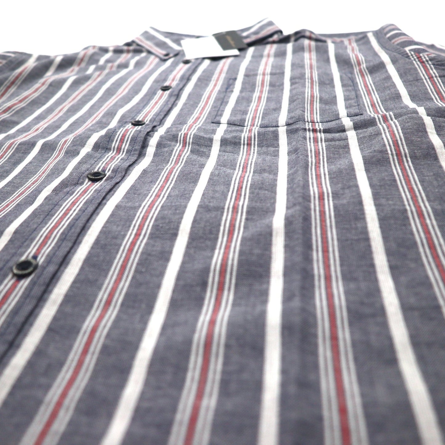 Eddie Bauer ダブルクロス ボタンダウンシャツ L ブルー コットン ストライプ 未使用品