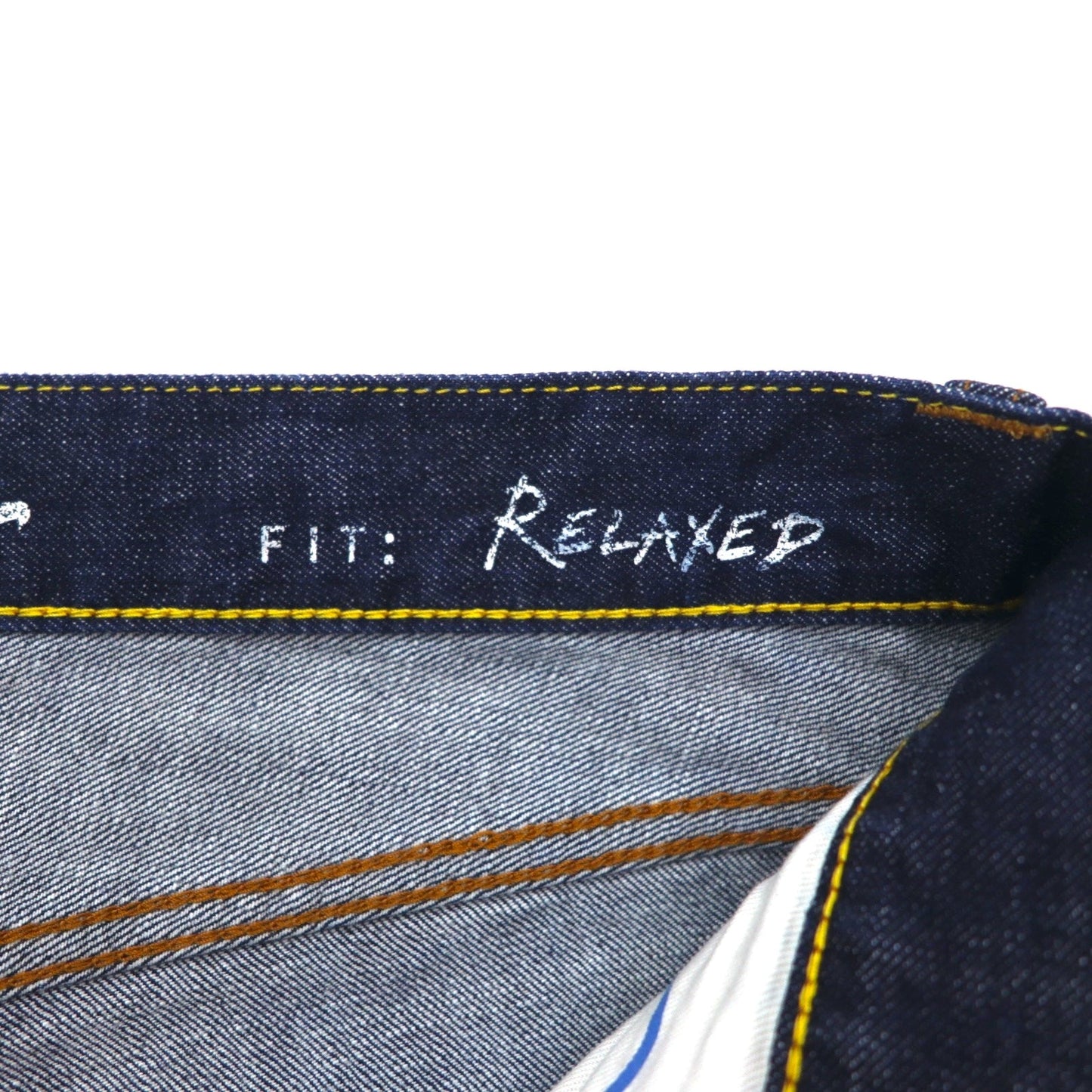 Eddie Bauer リジッド デニムパンツ XL インディゴ ブルー COTTON USA リラックスフィット 未使用品